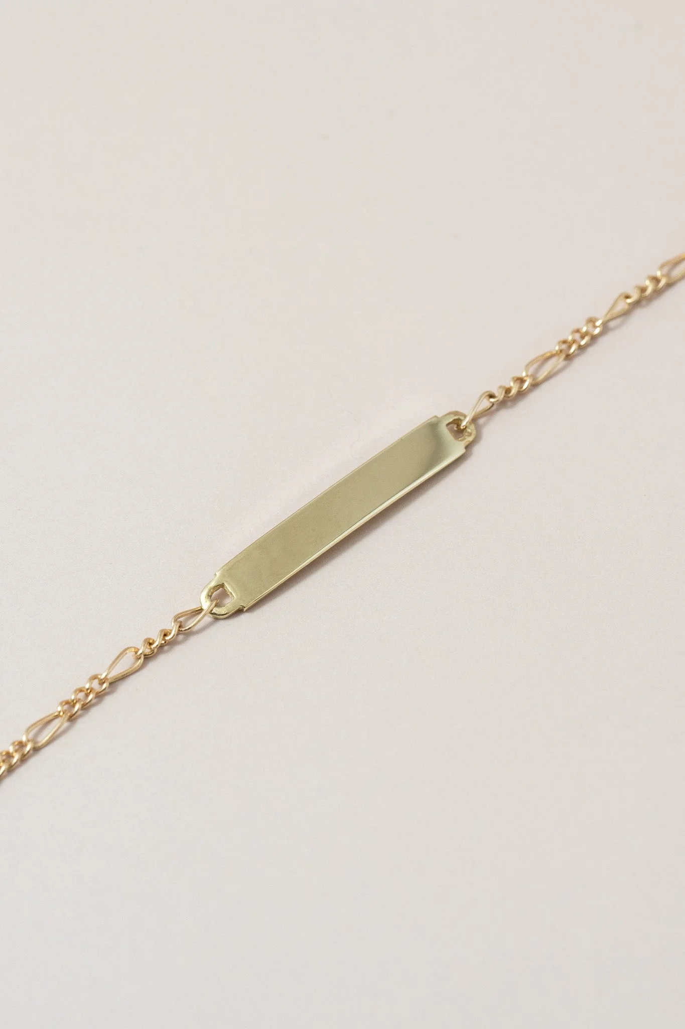 14K Baby Bar Figaro Link Bracelet - Image 3