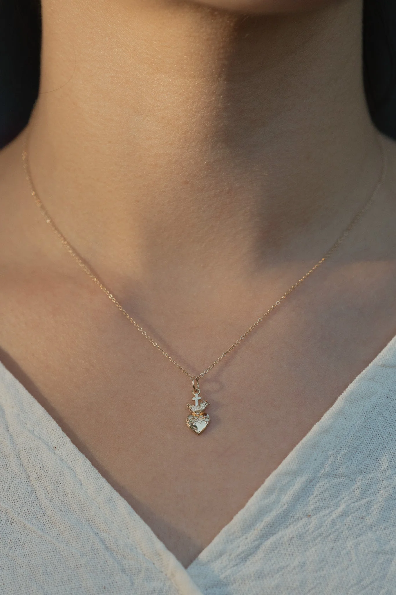 14K Corazon Sagrado Necklace - Image 3