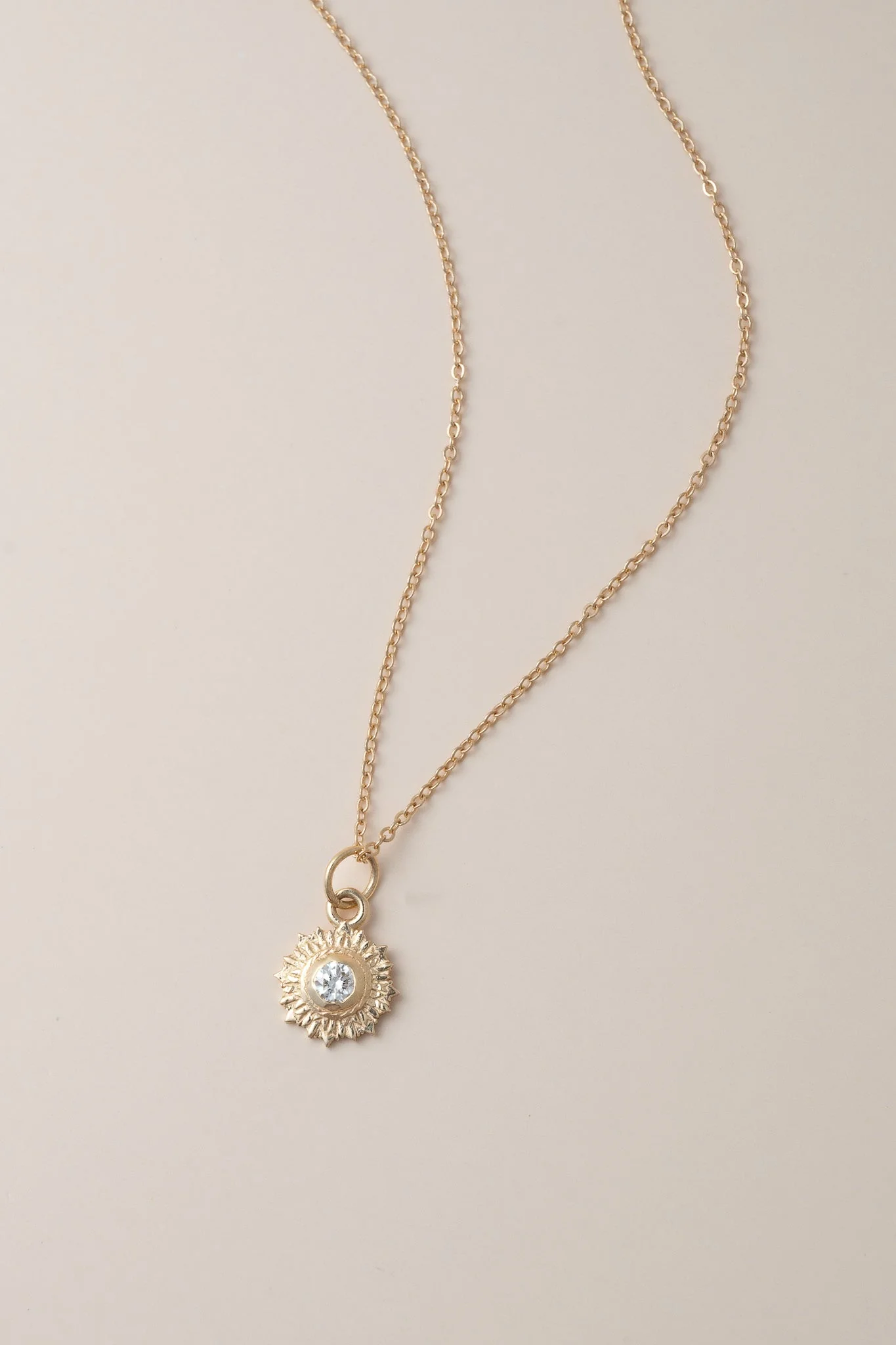 14K Diamond Starbust Necklace