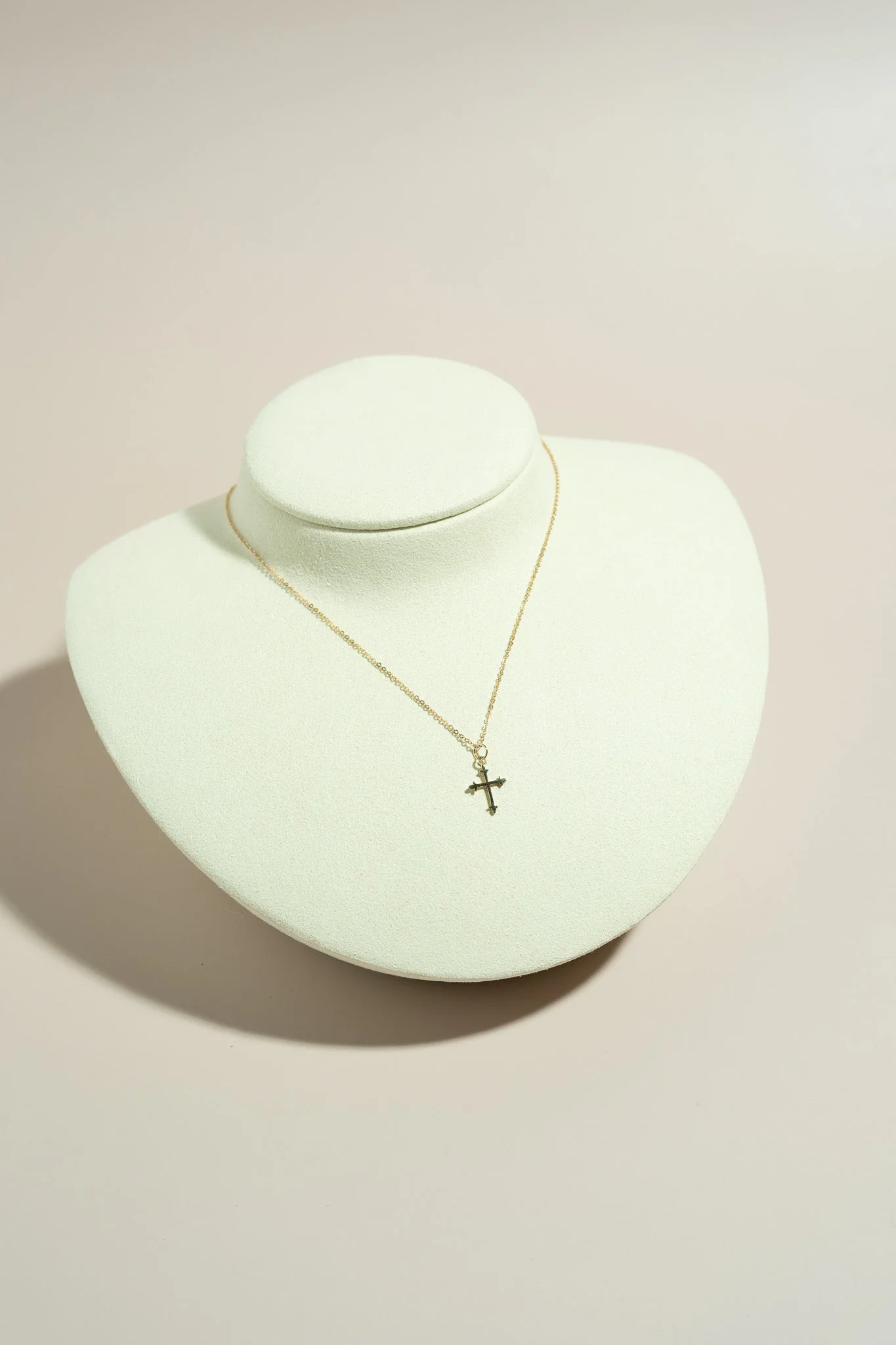 14K Fleury Cross Necklace - Image 3