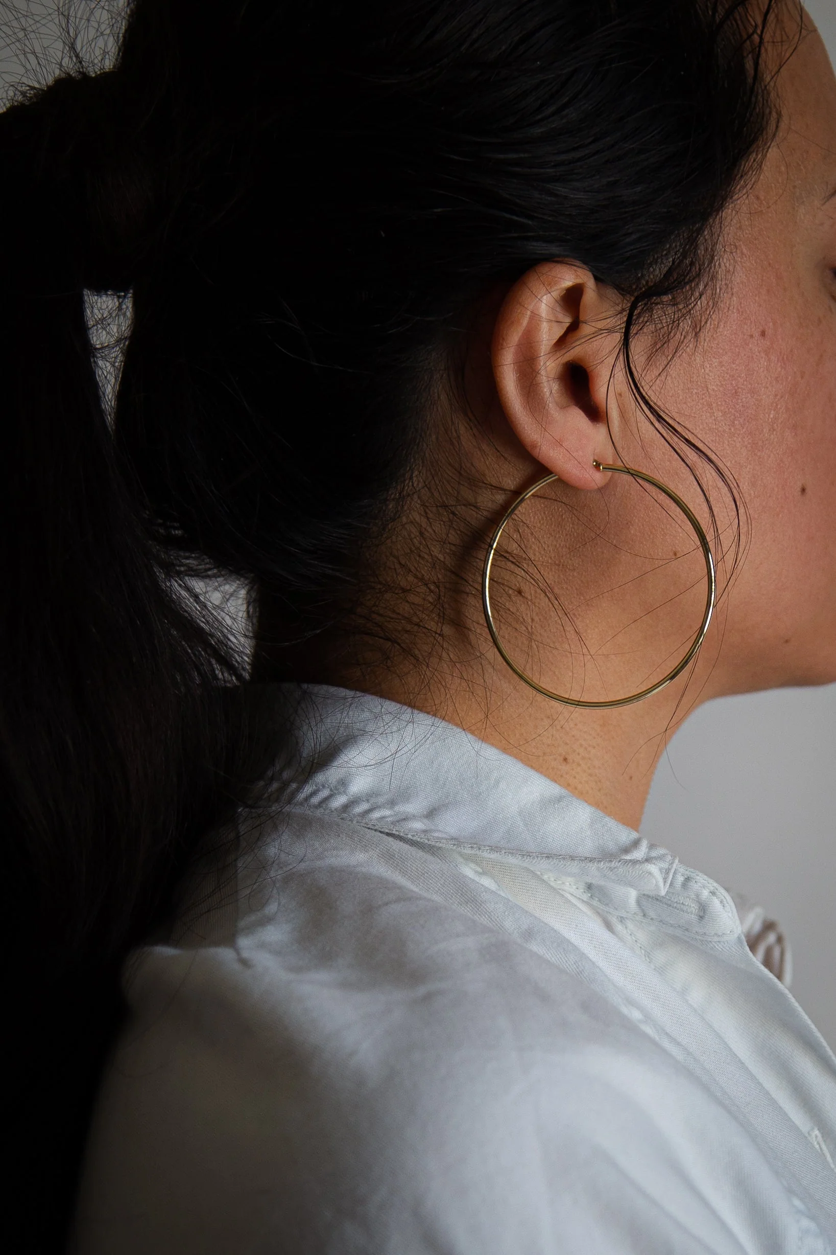14K Gold Hoops - 60mm - Image 4