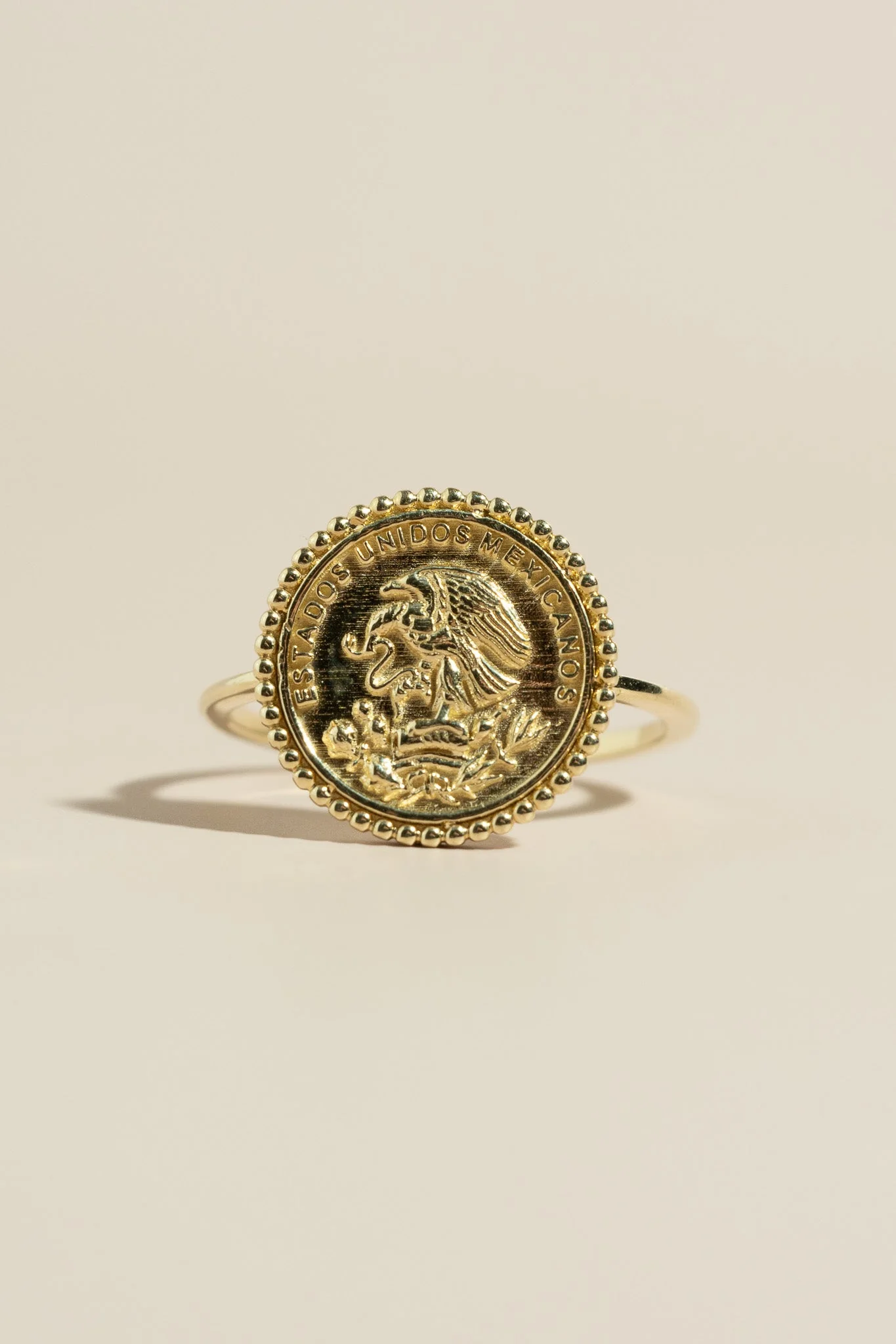 14K Mexican Coin Ring