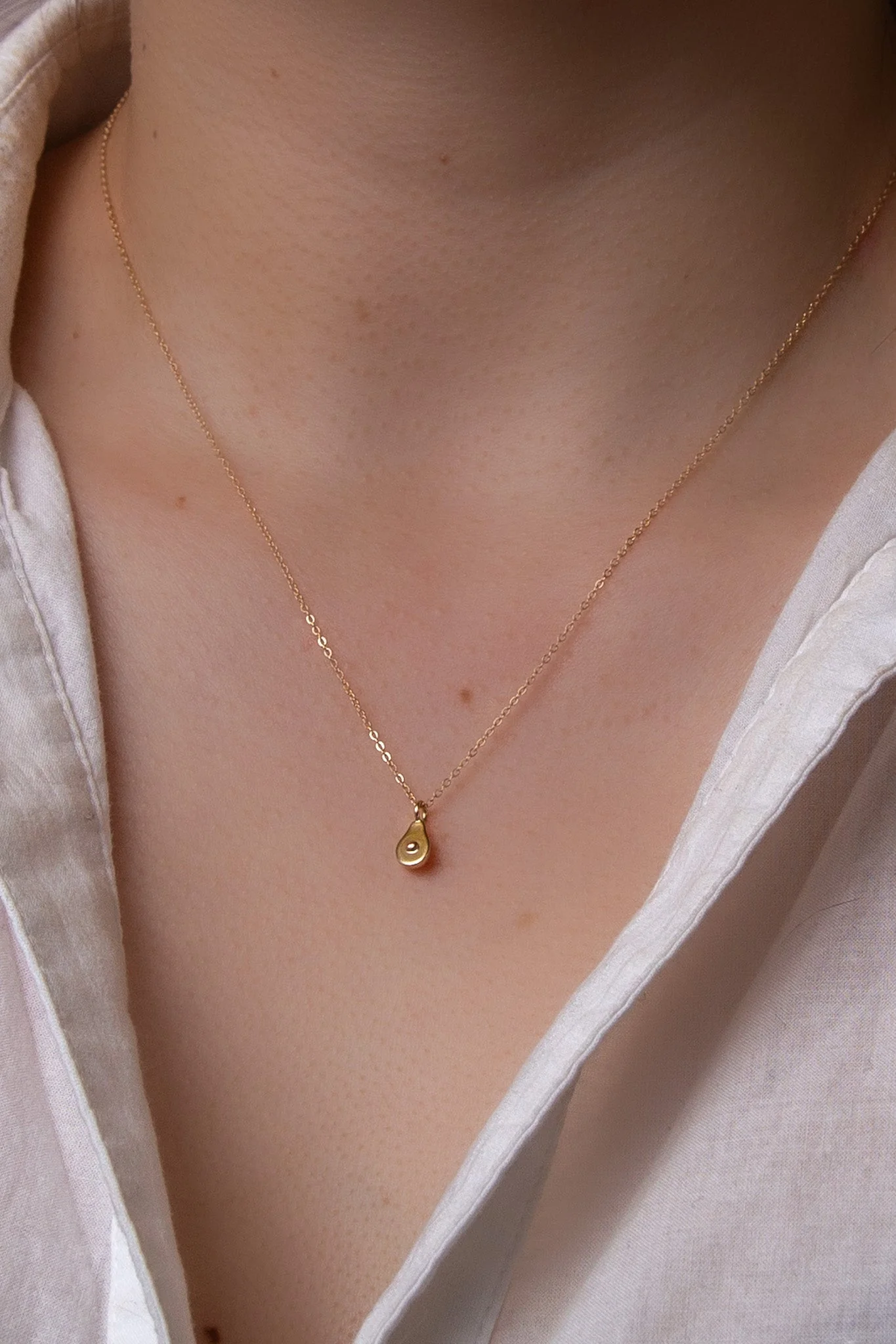 14K Mini Avocado Necklace - Image 2