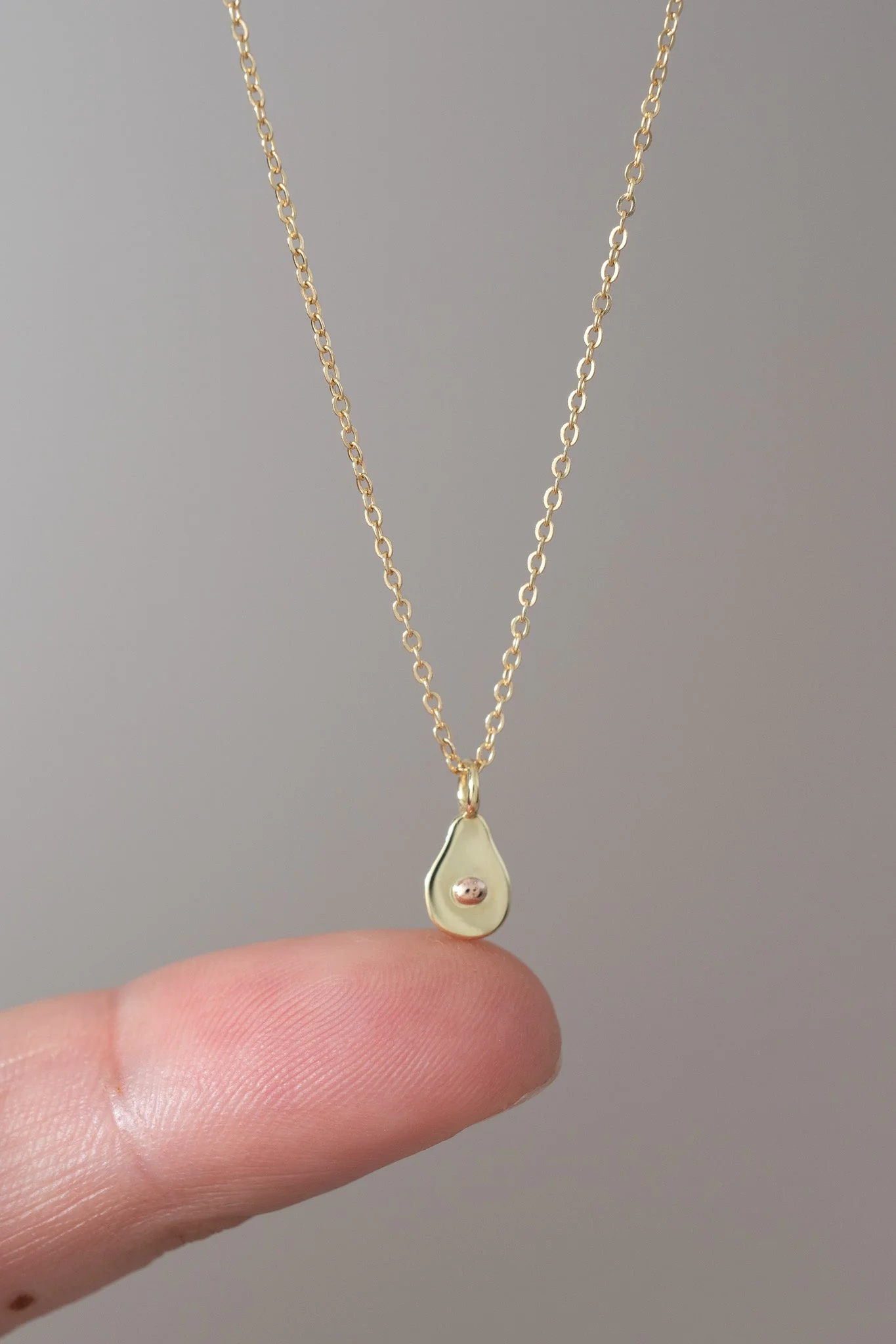 14K Mini Avocado Necklace - Image 3