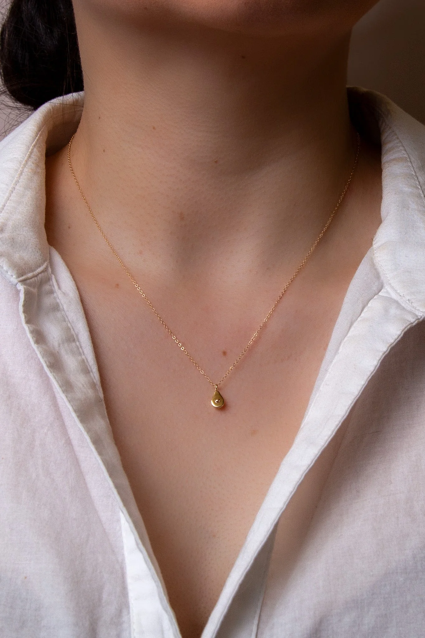 14K Mini Avocado Necklace - Image 9