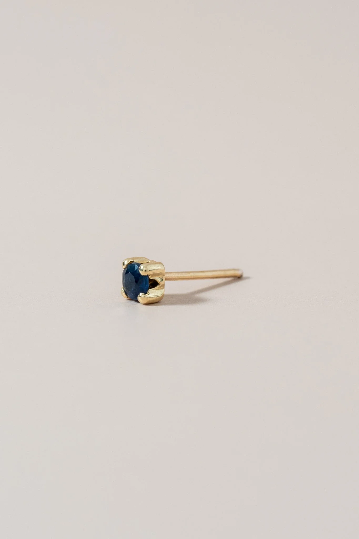 14K Mini Blue Sapphire Stud - Image 4