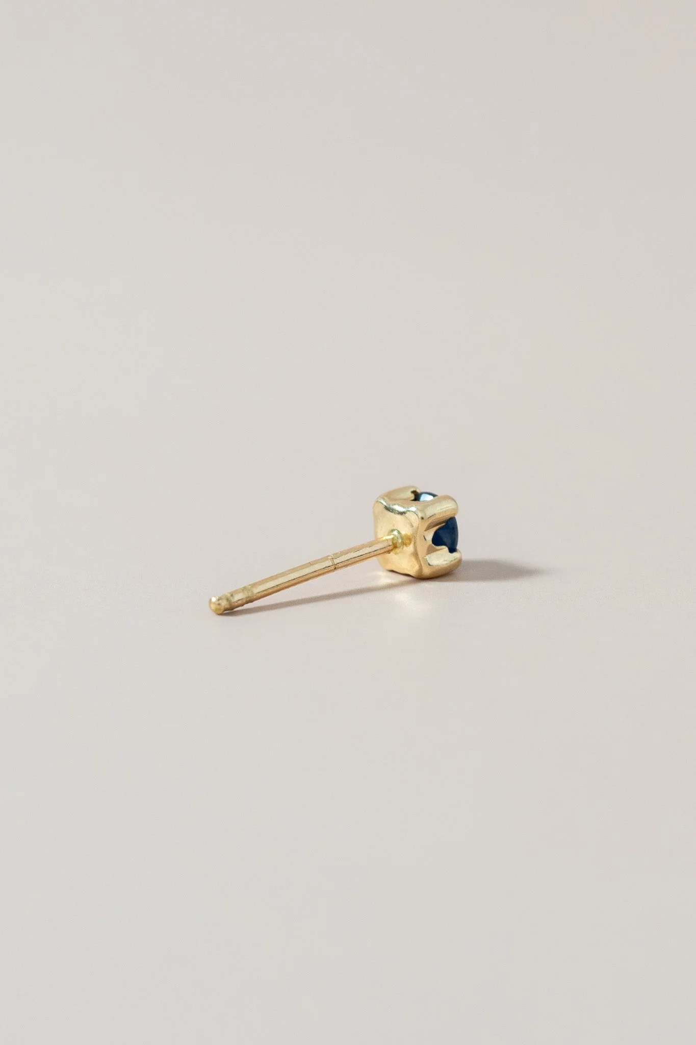 14K Mini Blue Sapphire Stud - Image 5