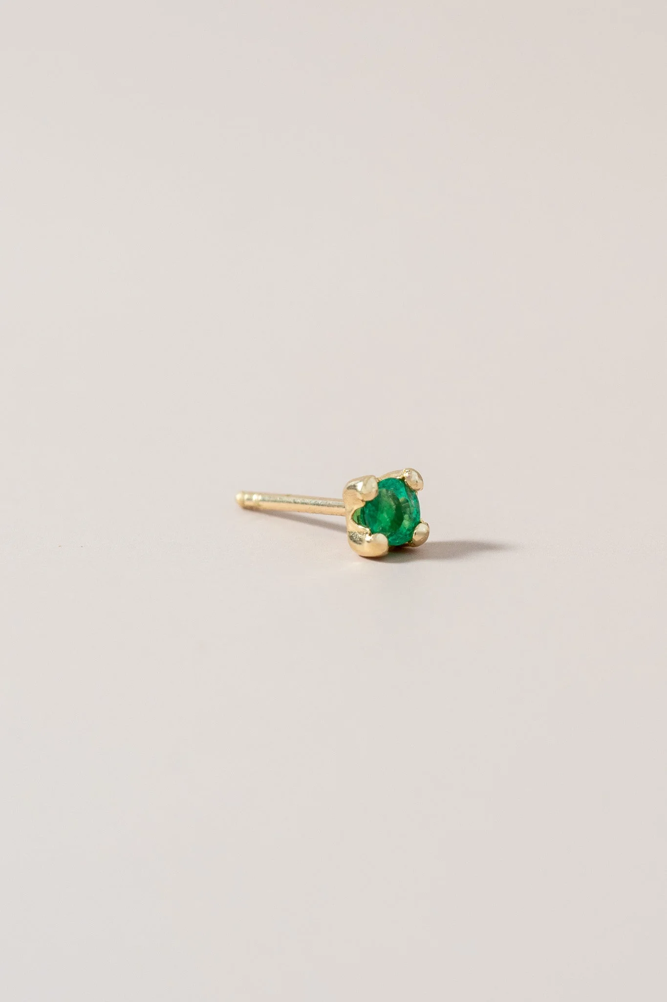 14K Mini Emerald Stud - Image 3