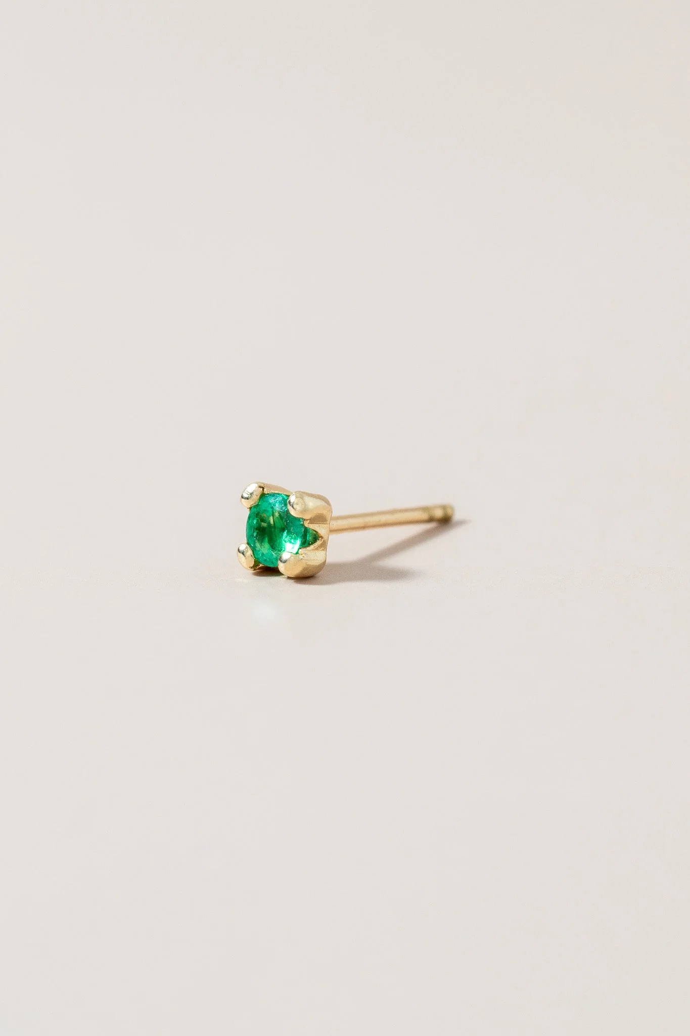 14K Mini Emerald Stud - Image 4