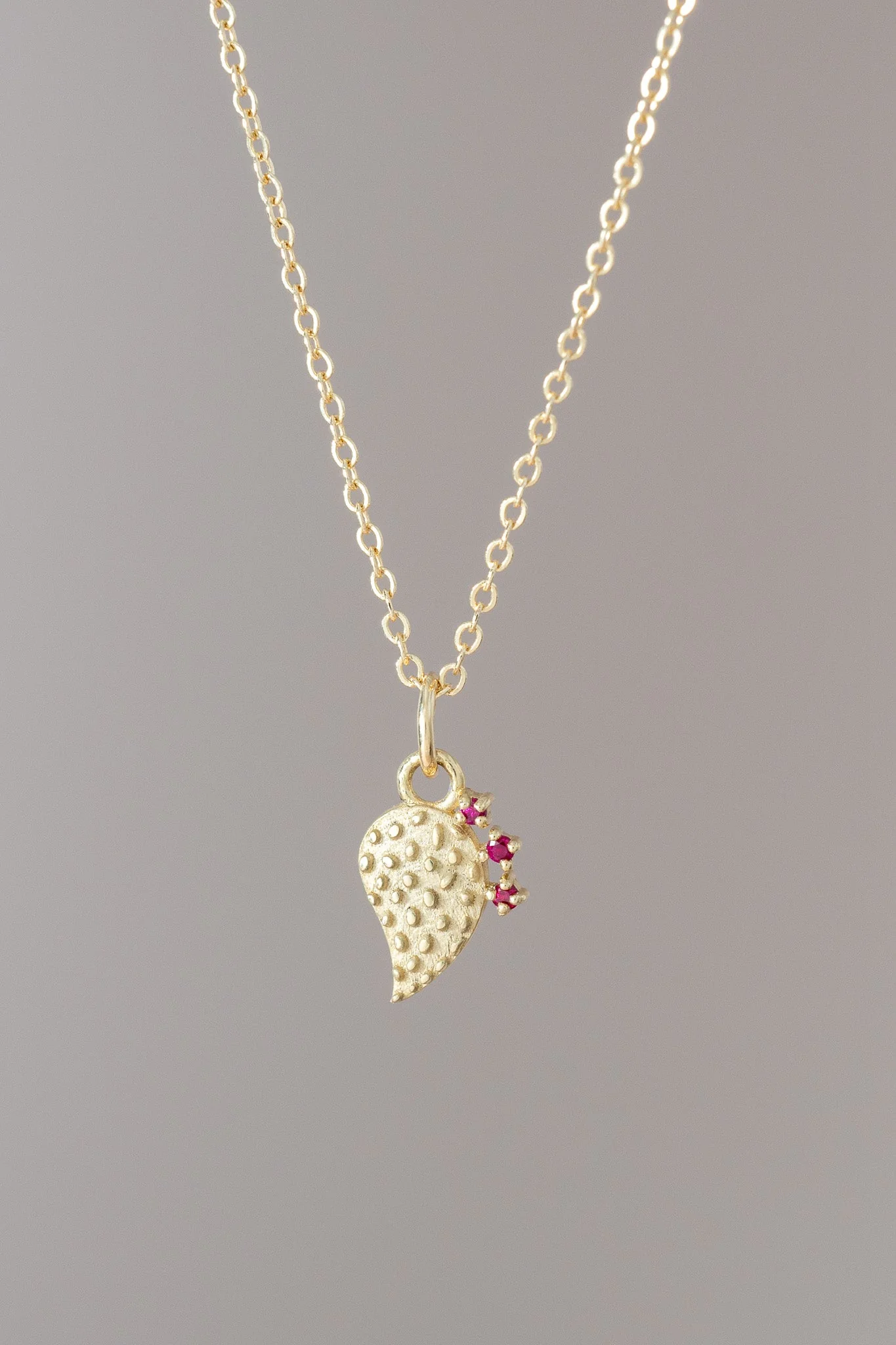 14K Ruby Tunas Nopalito Necklace 