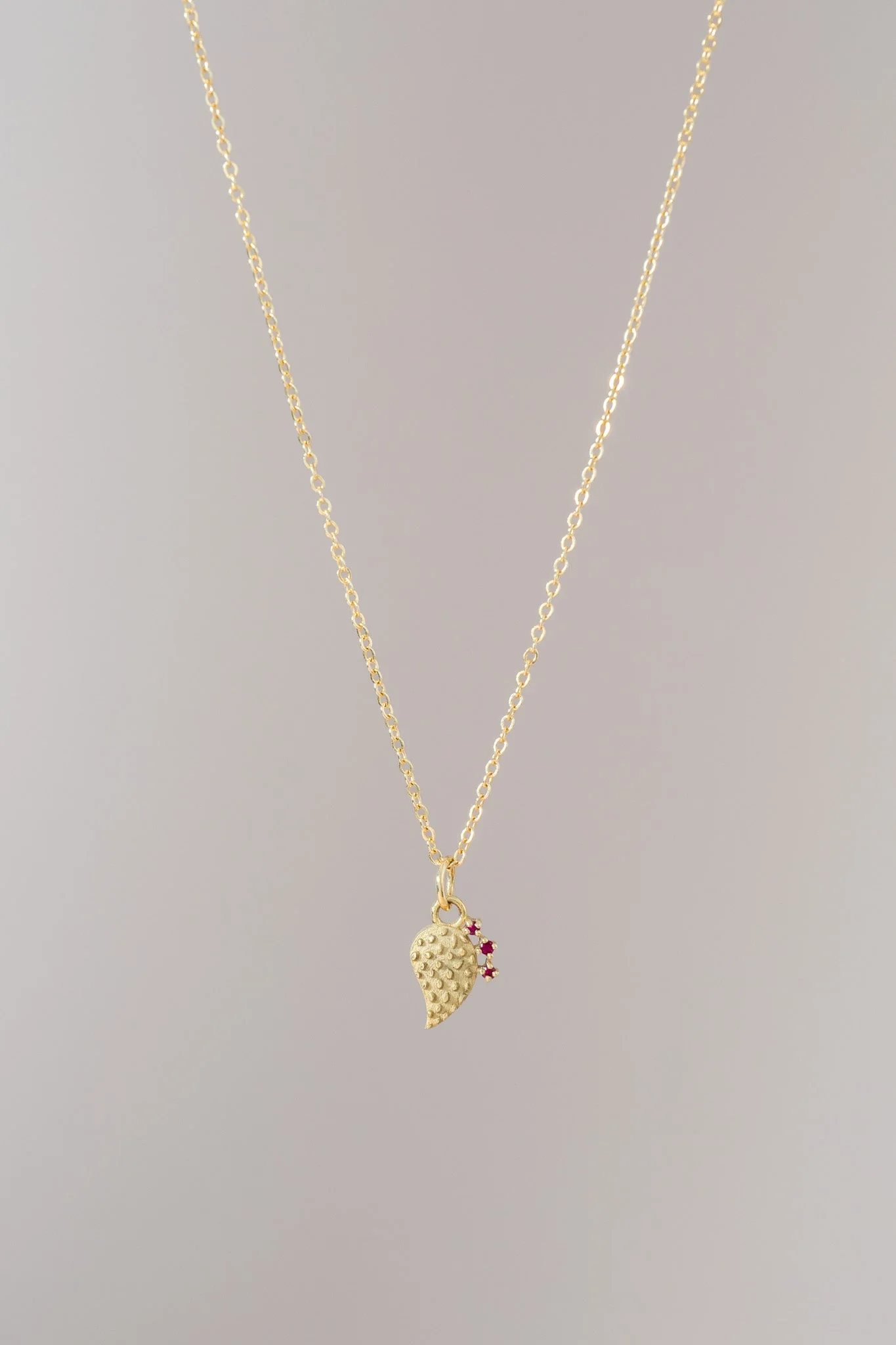 14K Ruby Tunas Nopalito Necklace  - Image 3