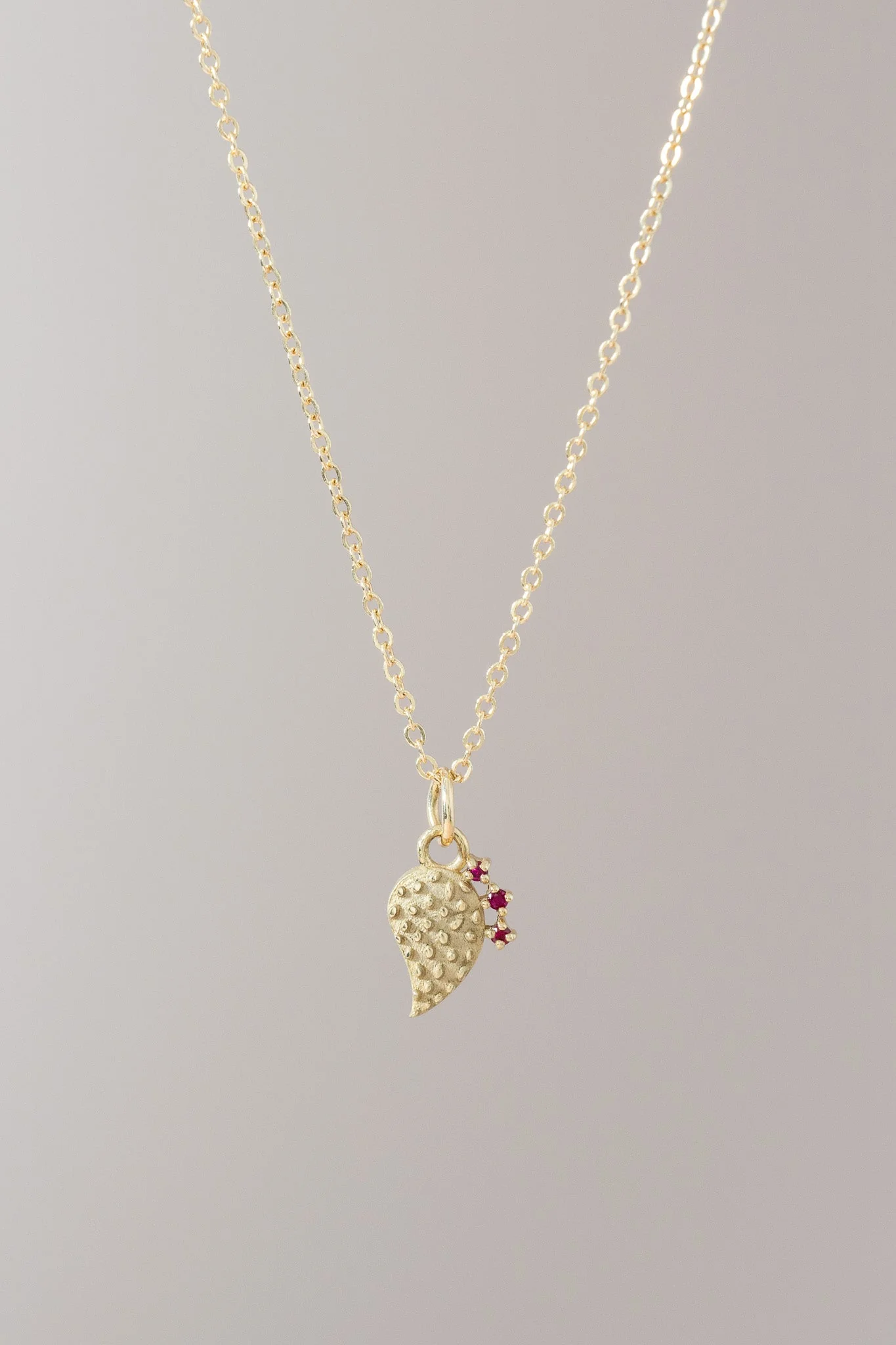 14K Ruby Tunas Nopalito Necklace  - Image 4