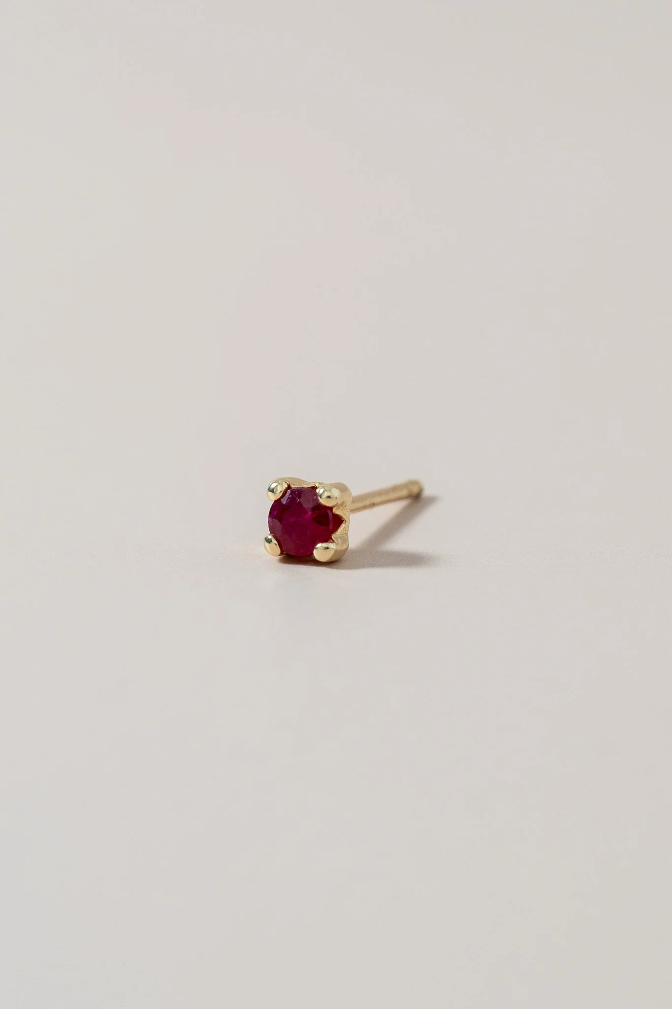 14K Mini Ruby Stud - Image 3