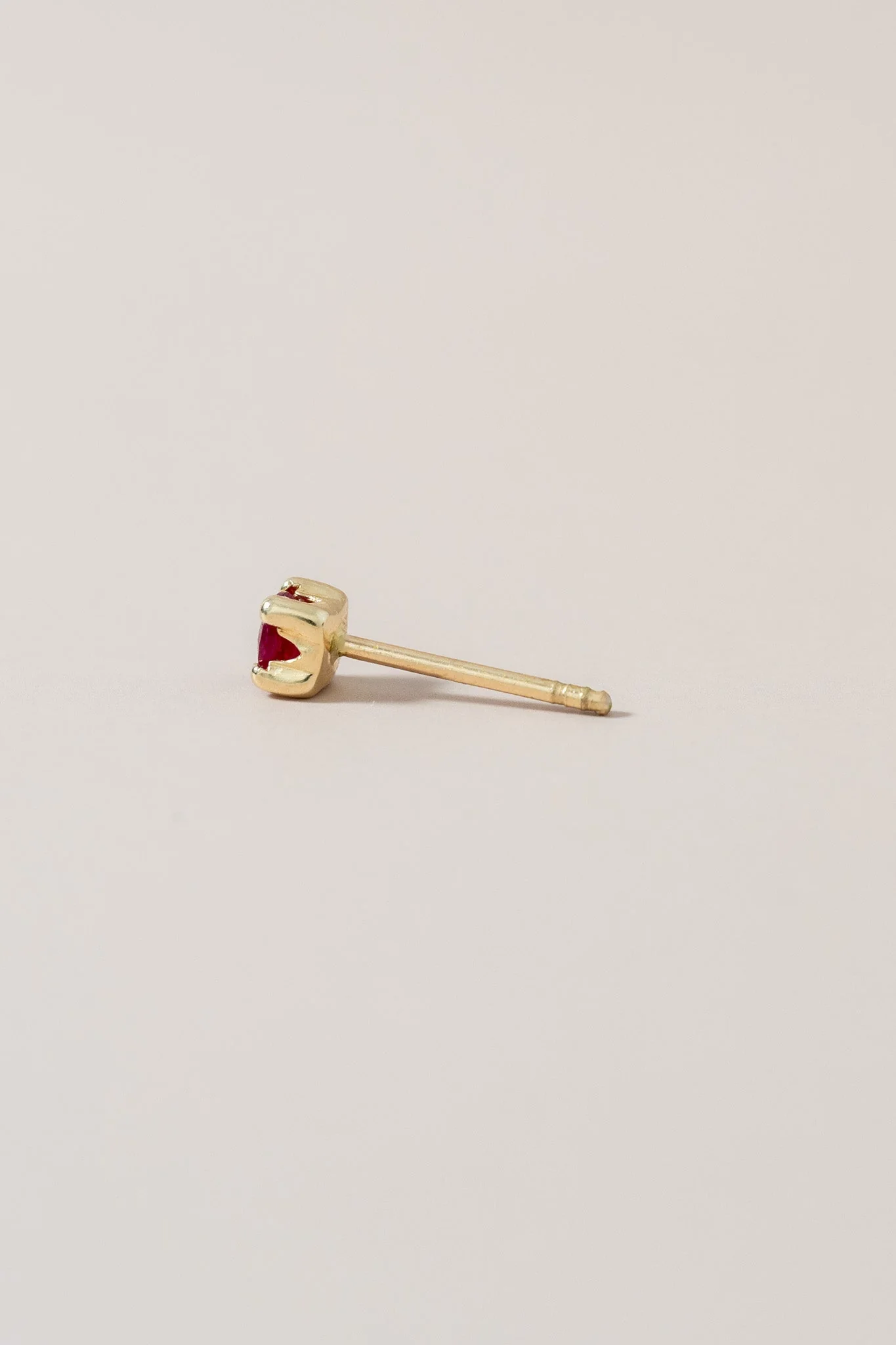 14K Mini Ruby Stud - Image 4