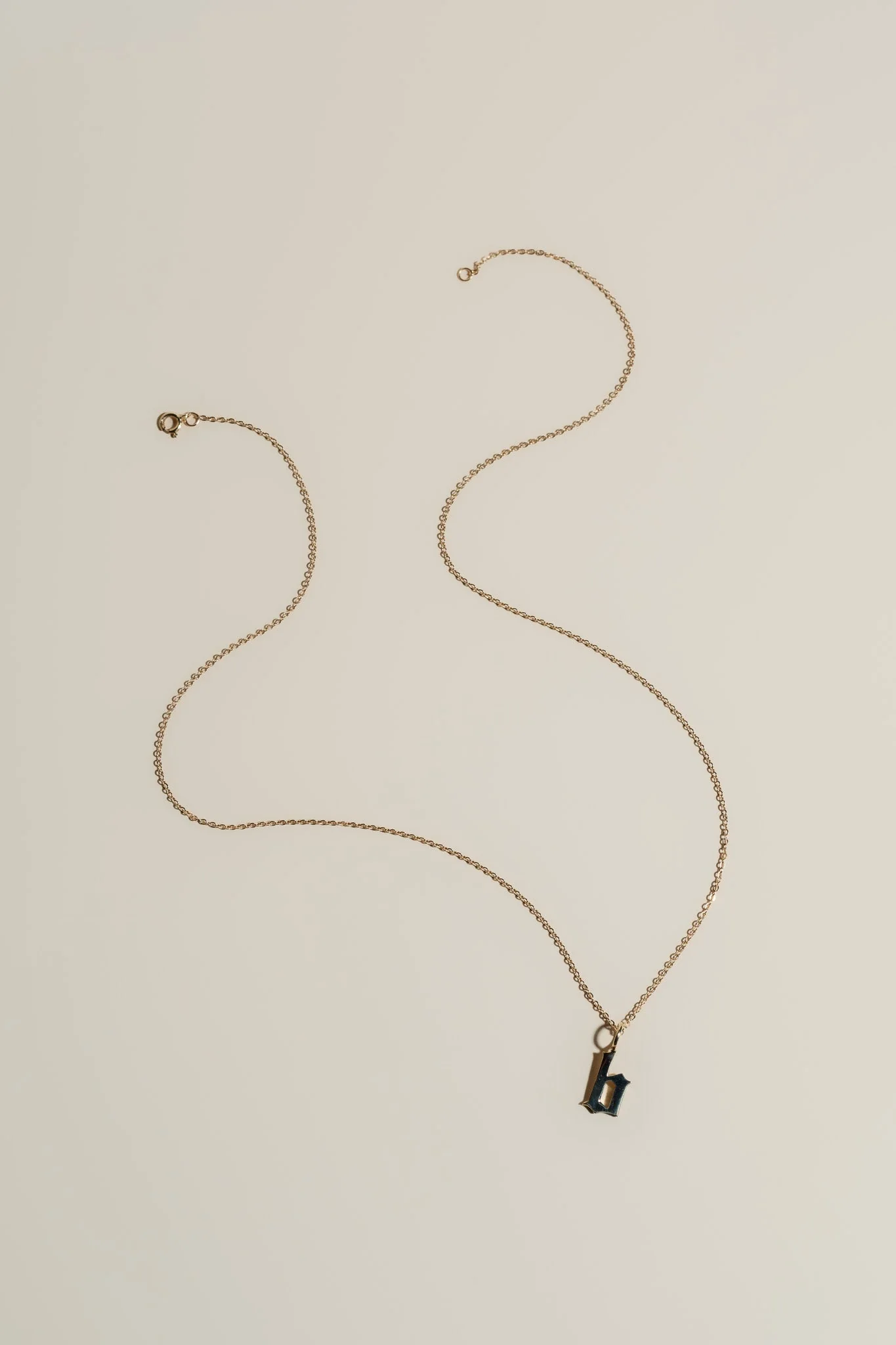 14K Old English Initial Necklace - Image 4