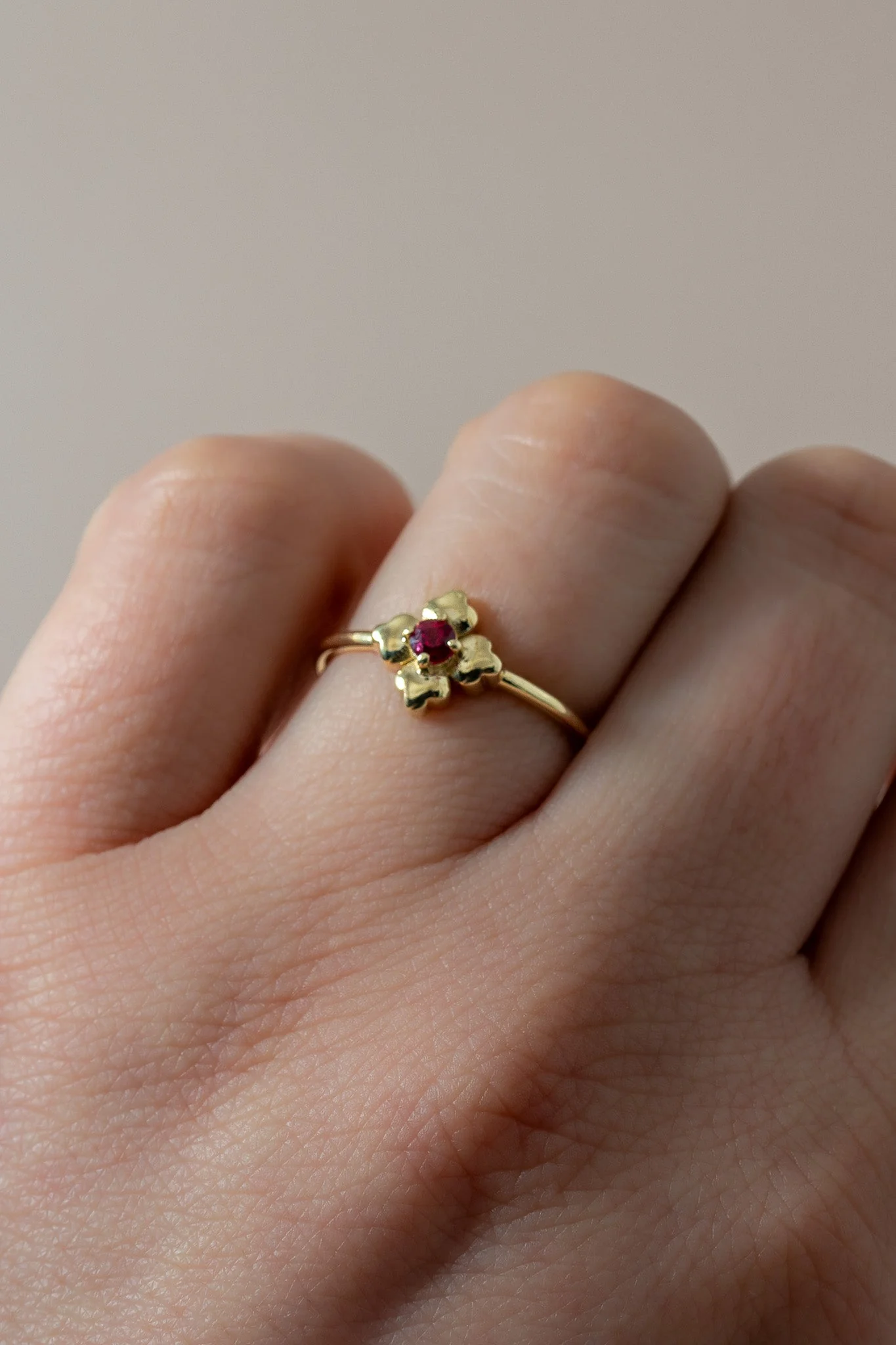14K Ruby Clover Talavera Ring - Image 2