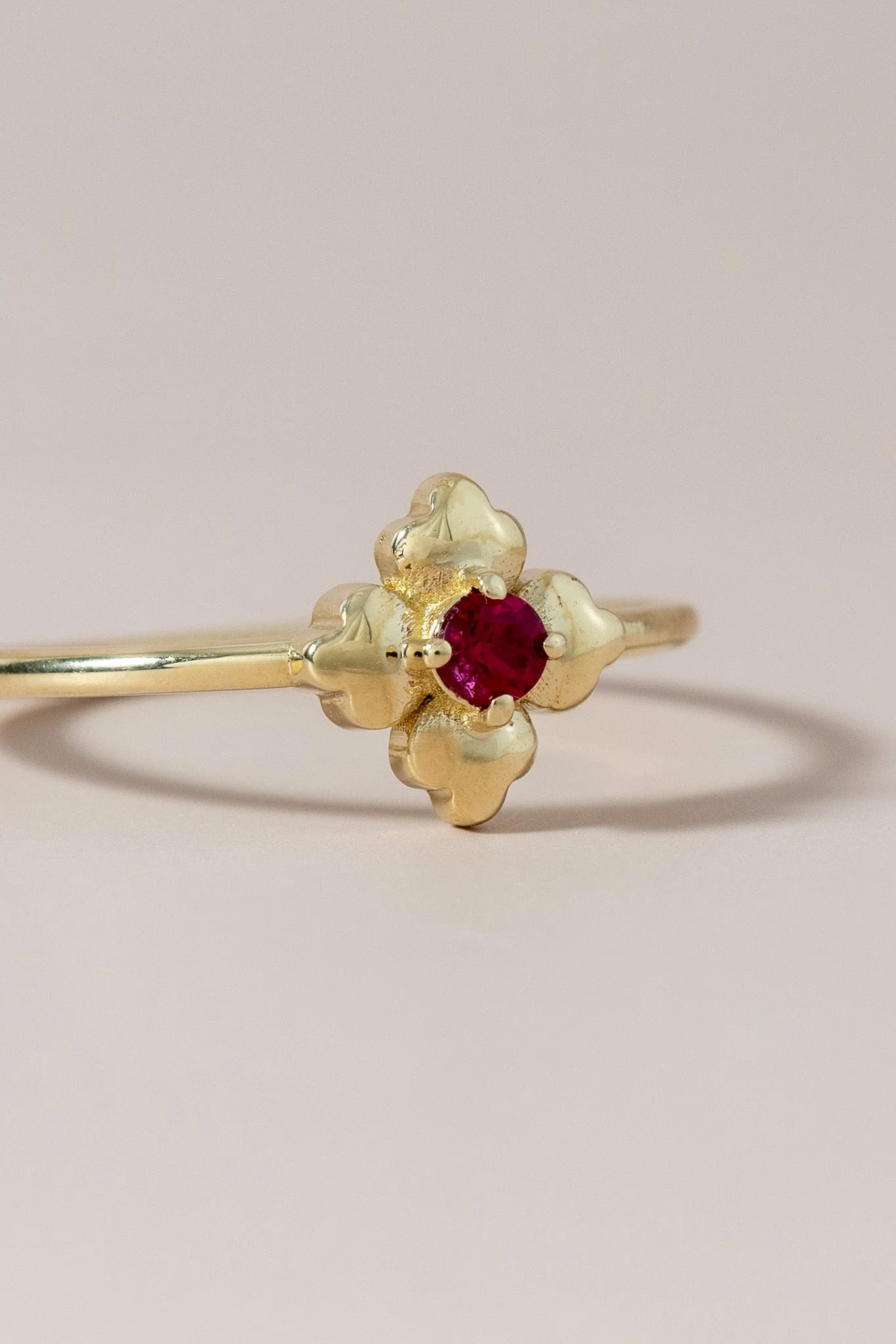 14K Ruby Clover Talavera Ring - Image 4
