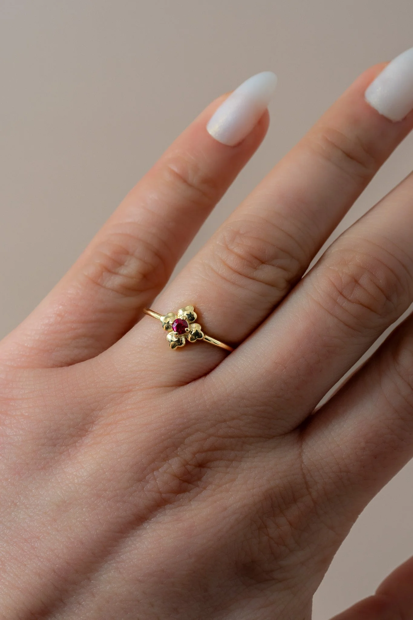 14K Ruby Clover Talavera Ring - Image 5