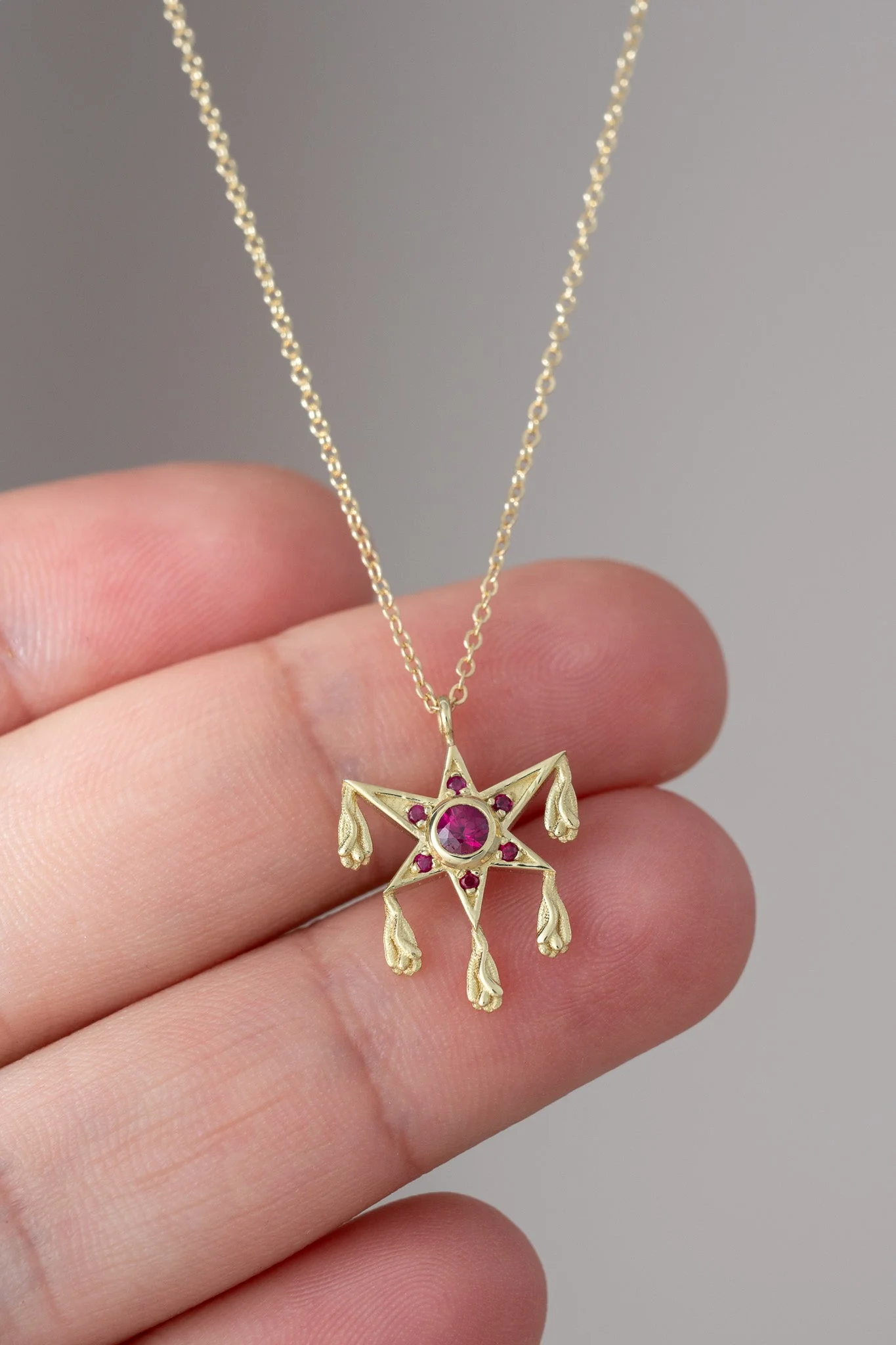 14K Ruby Piñata Necklace - Image 5