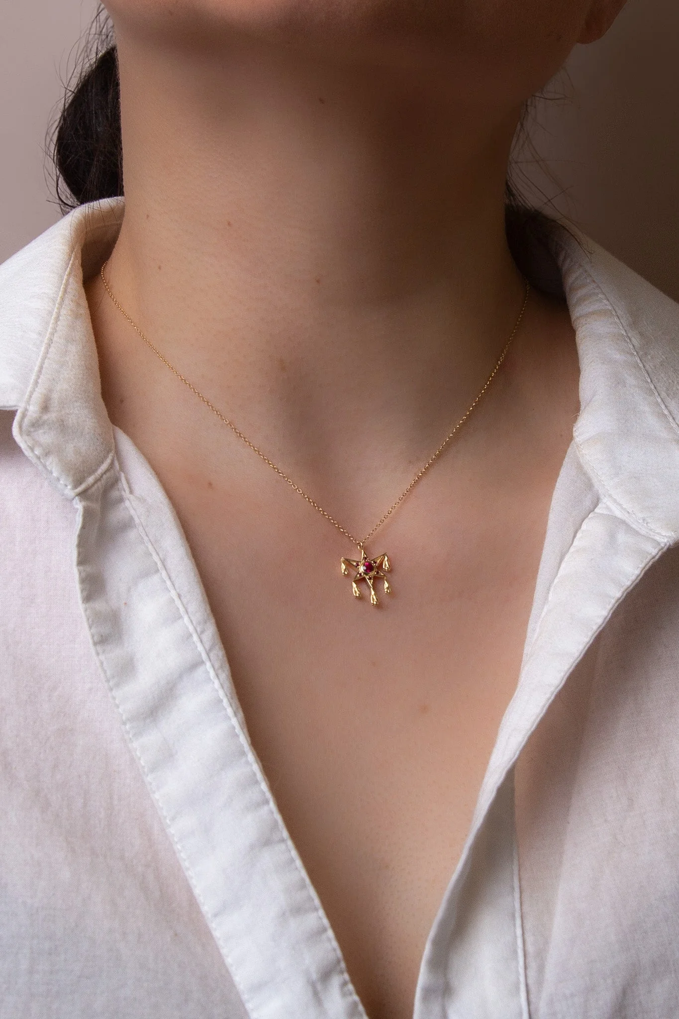 14K Ruby Piñata Necklace - Image 6