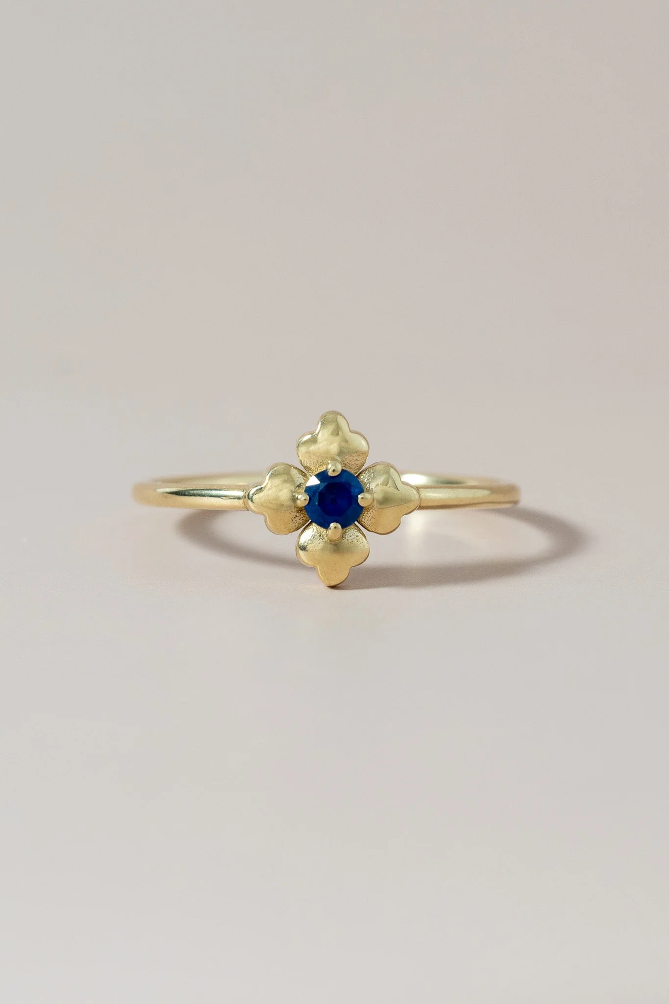 14K Sapphire Clover Talavera Ring