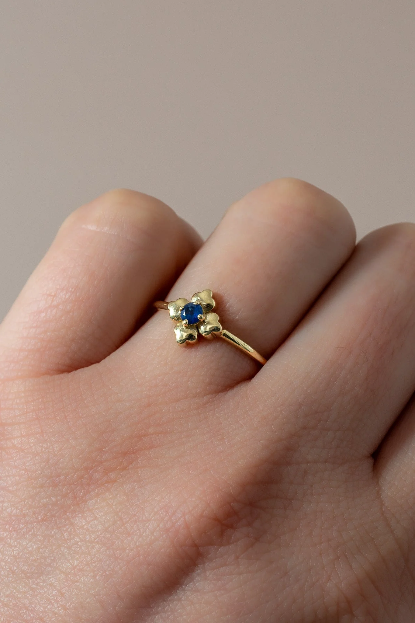 14K Sapphire Clover Talavera Ring - Image 2