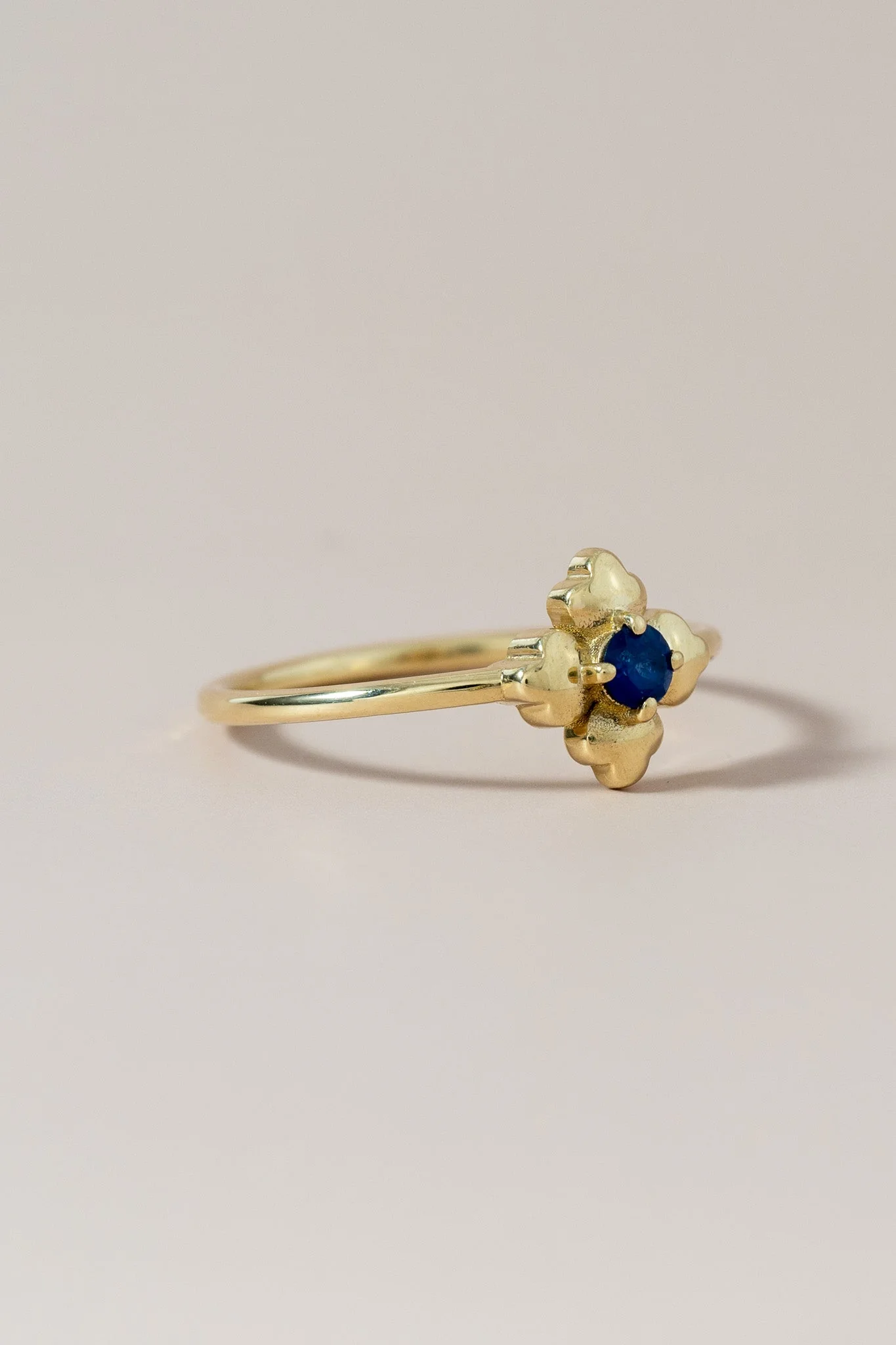 14K Sapphire Clover Talavera Ring - Image 3