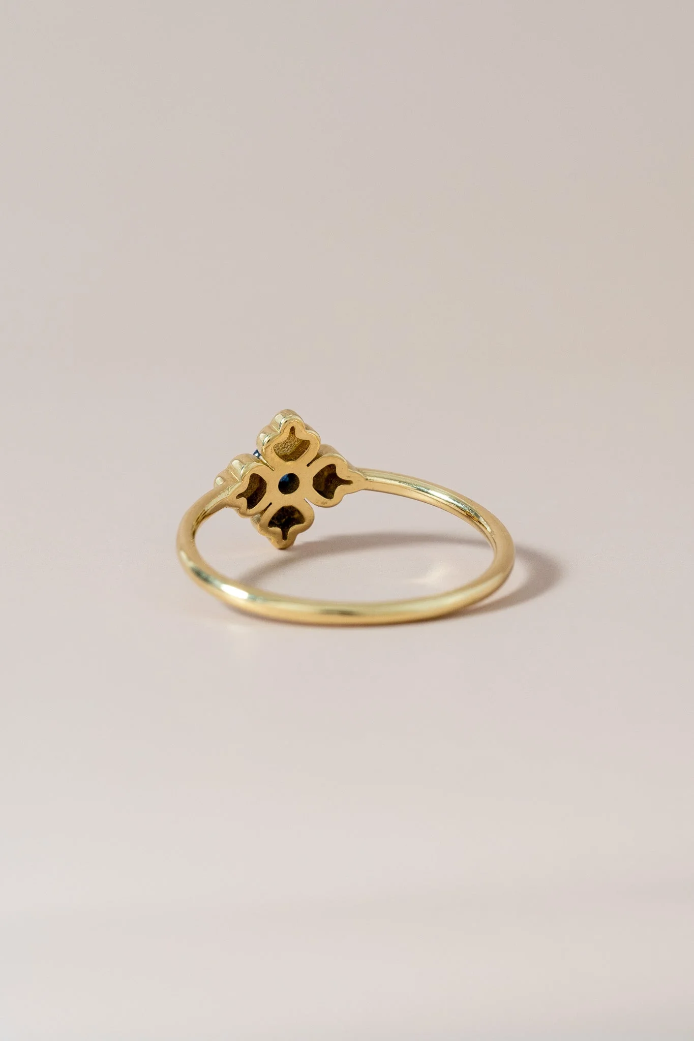 14K Sapphire Clover Talavera Ring - Image 4