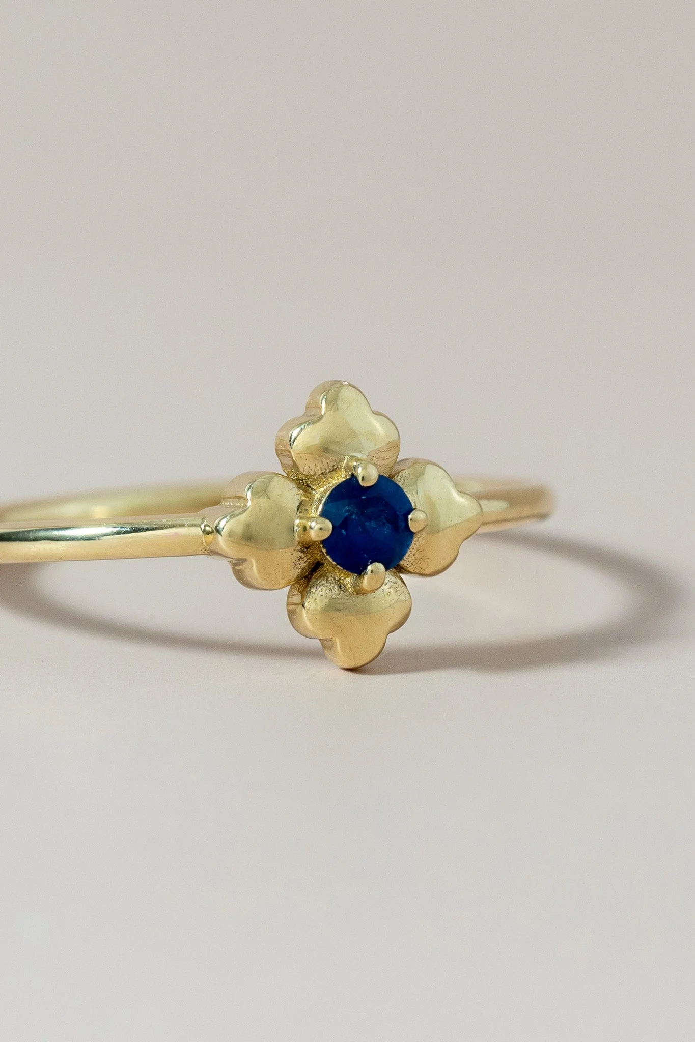 14K Sapphire Clover Talavera Ring - Image 5