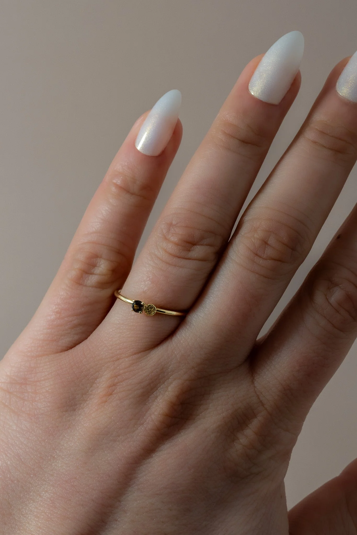 14K Smokey Topaz Cafe & Concha Ring - Image 4