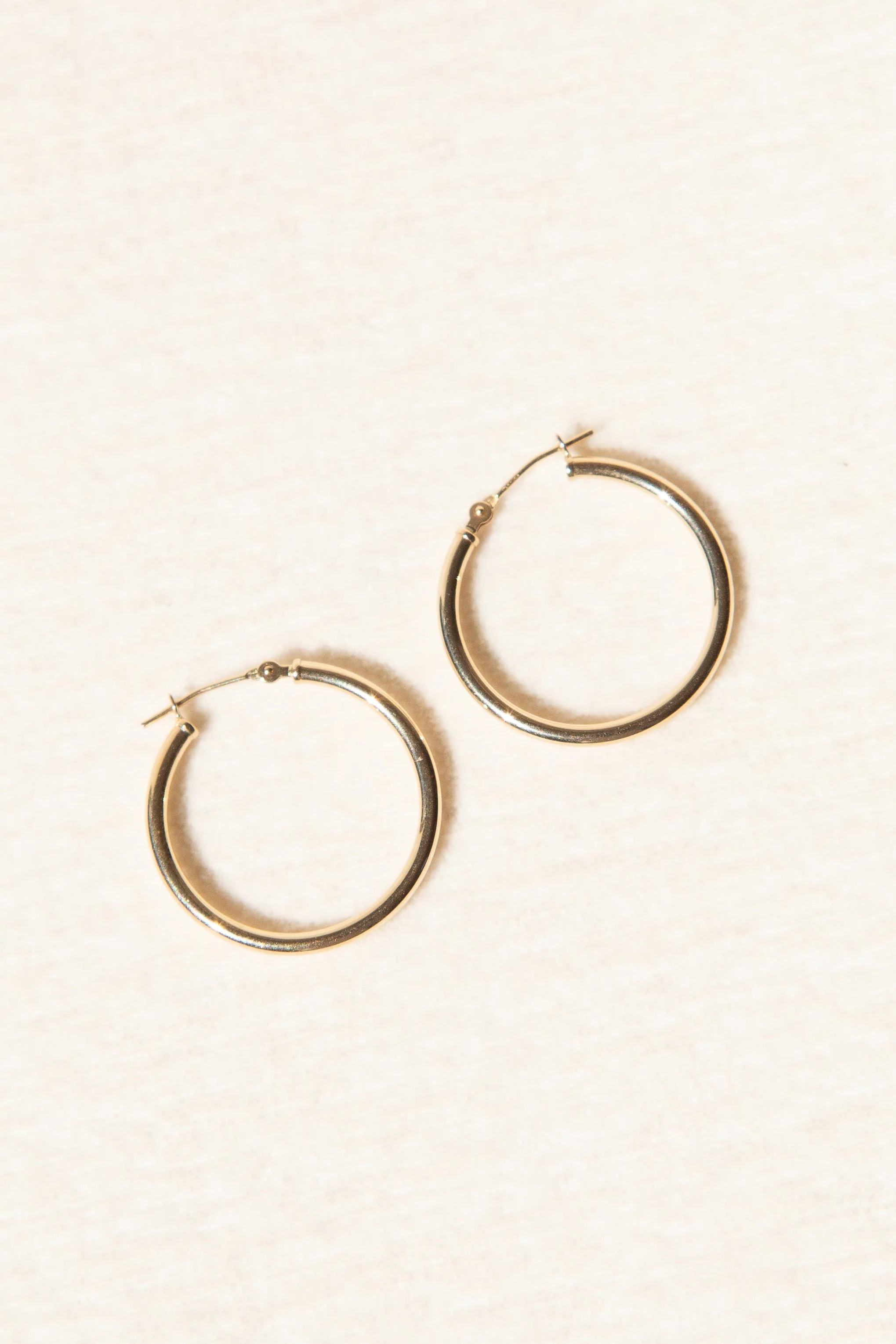 14K Gold Hoops - 25mm - Image 3