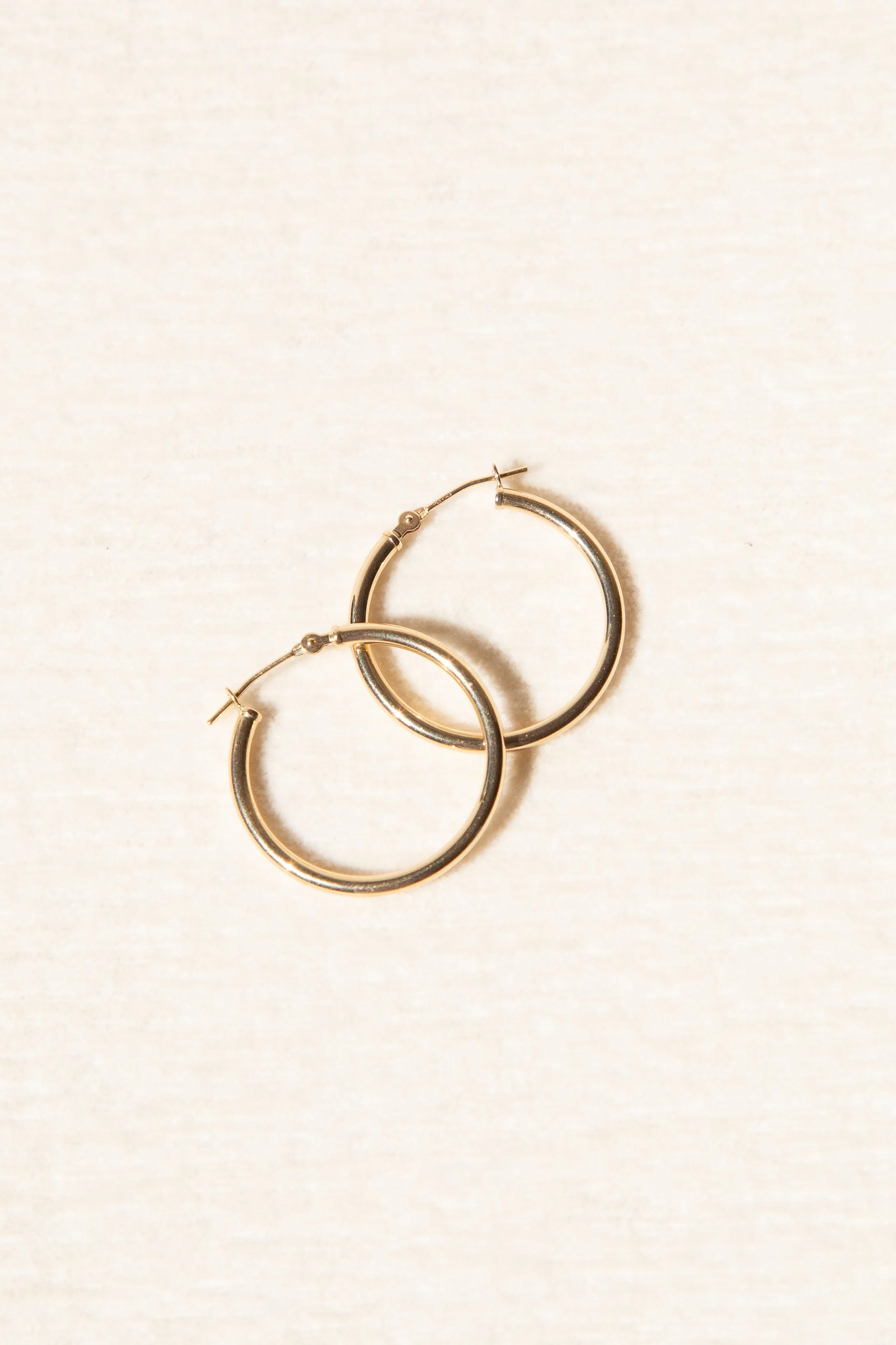 14K Gold Hoops - 25mm - Image 4