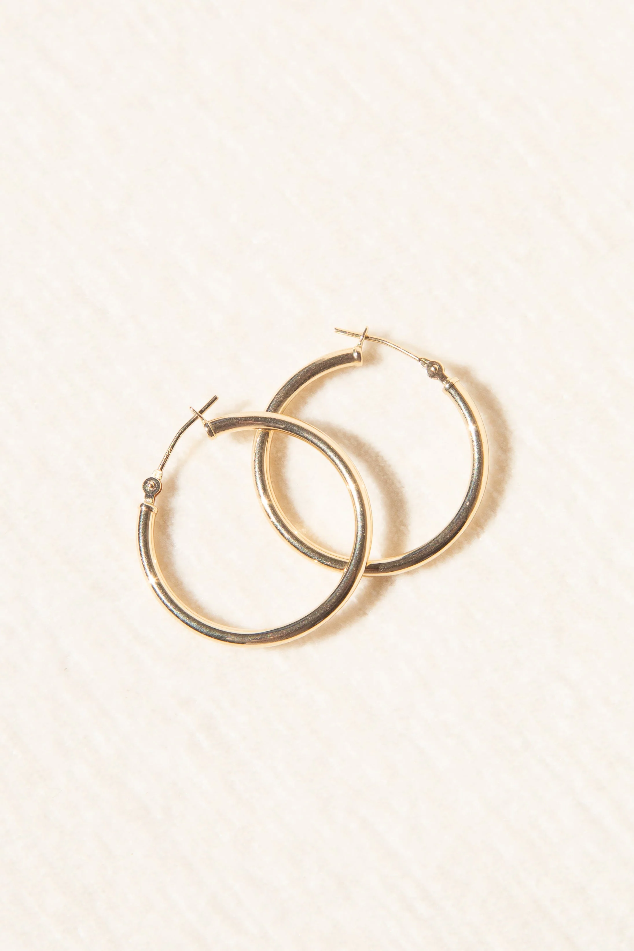 14K Gold Hoops - 25mm - Image 5
