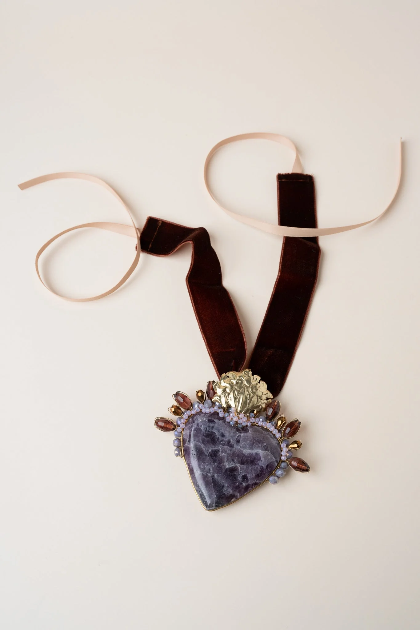 Amethyst Sacred Heart Necklace - Image 3