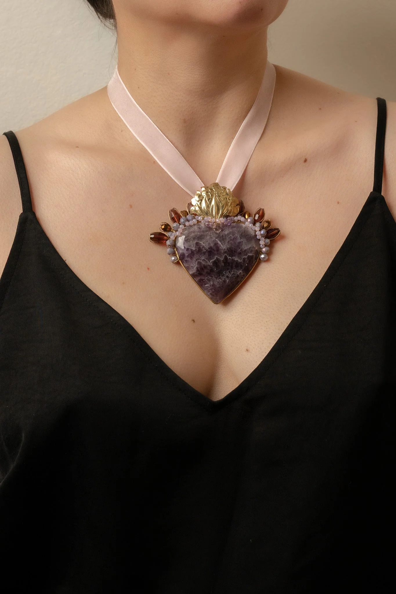 Amethyst Sacred Heart Necklace - Image 2