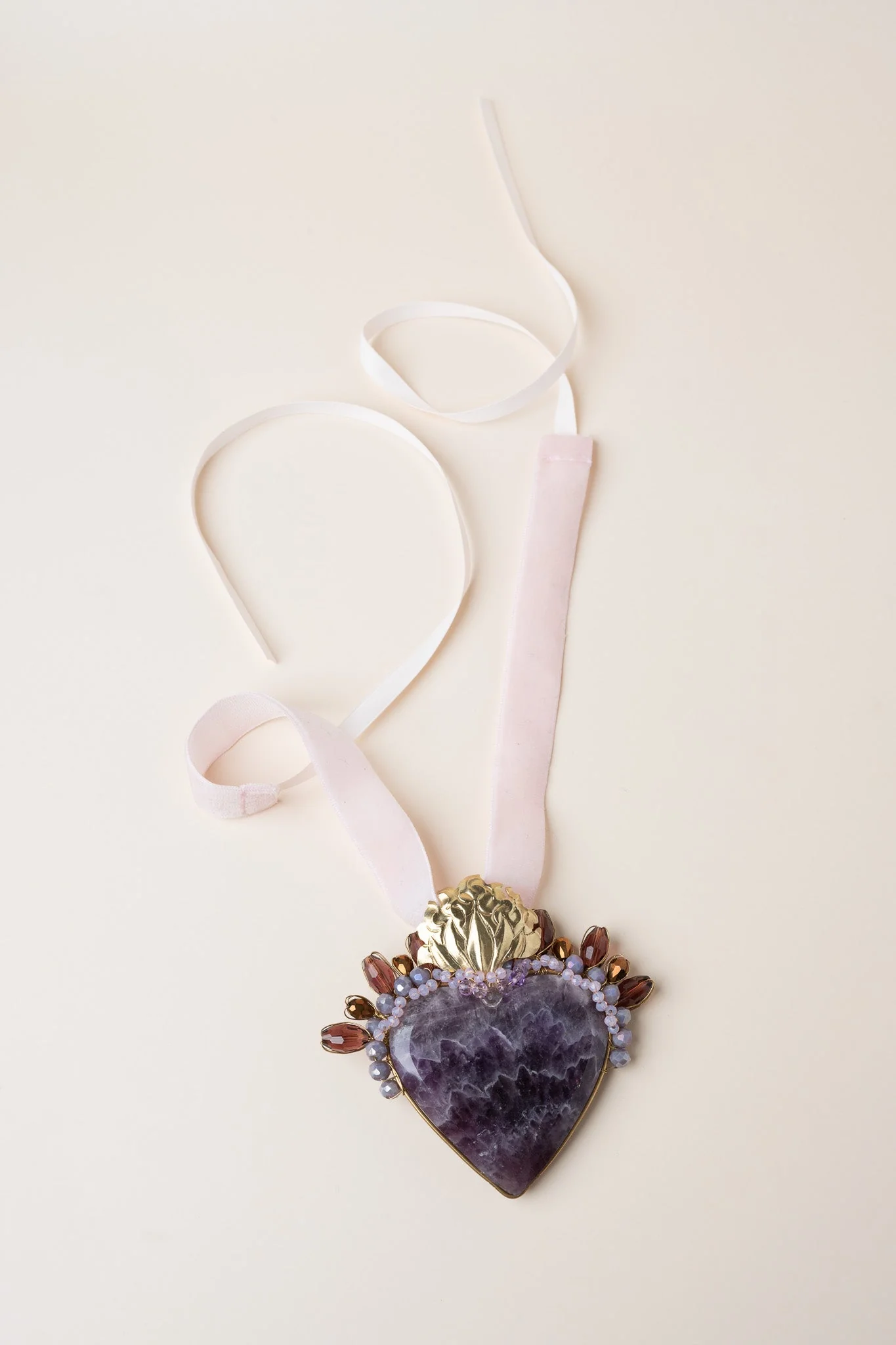 Amethyst Sacred Heart Necklace - Image 3