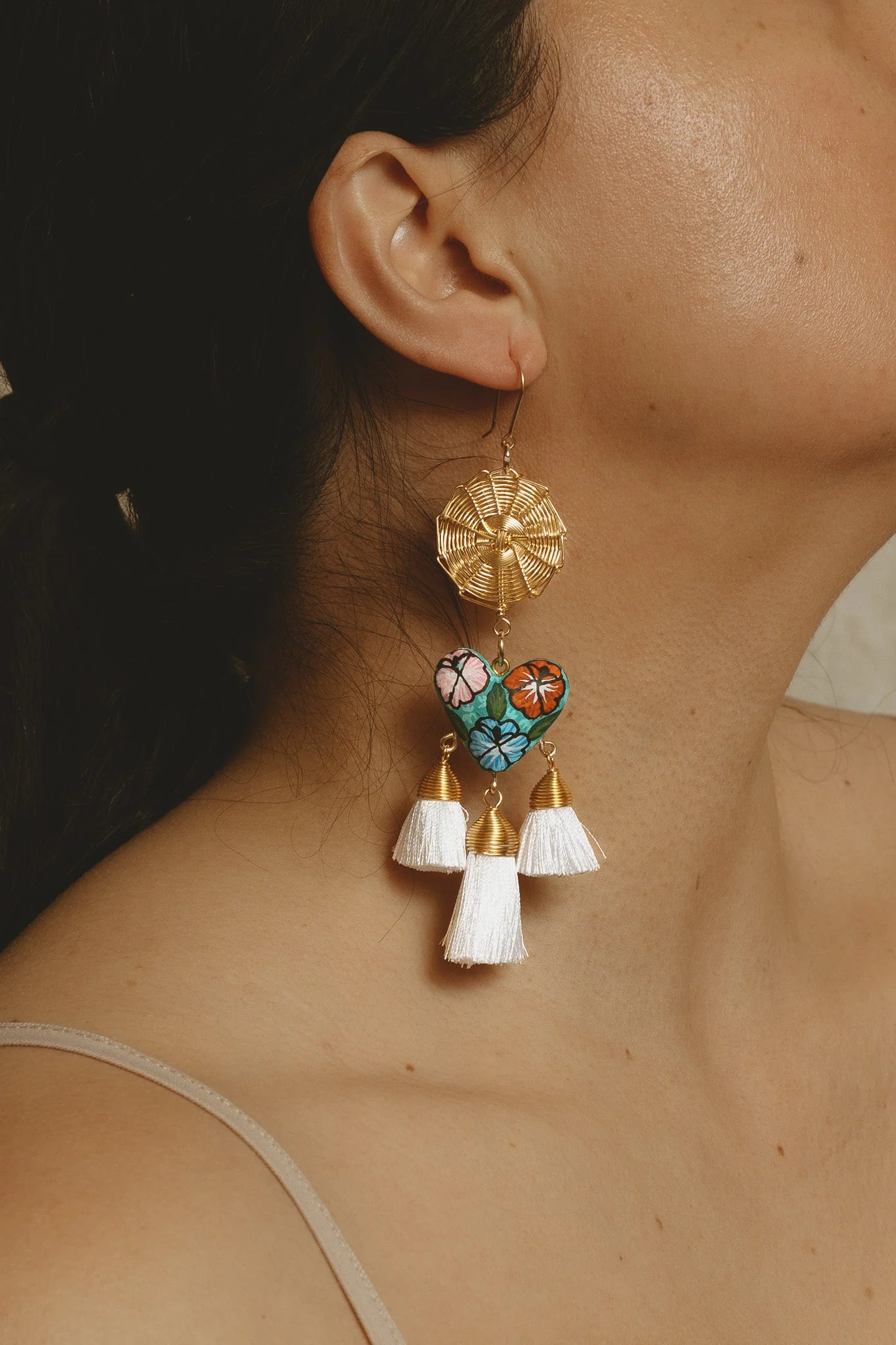 'Anahi' Copal Tassel Earrings - Image 2