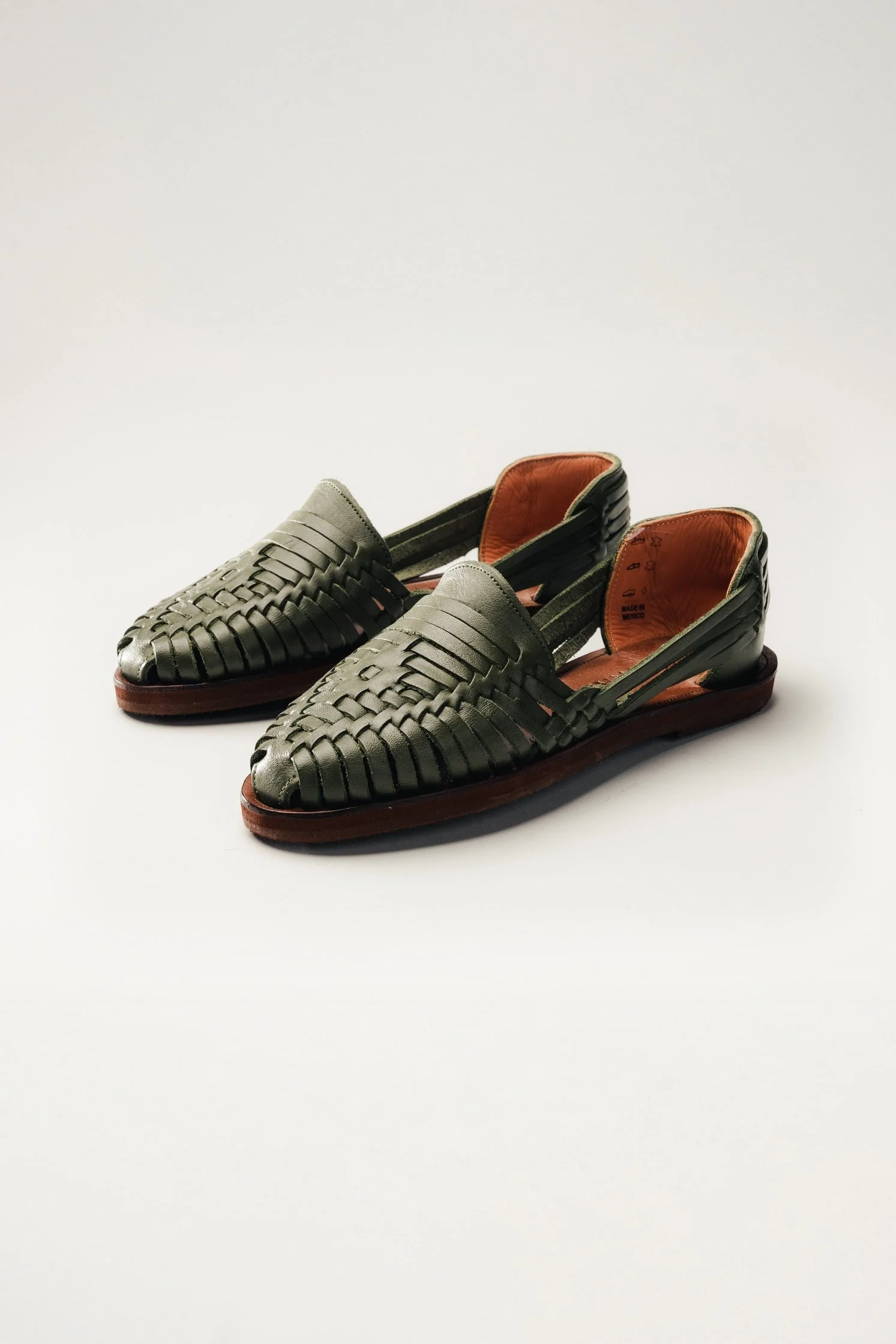 Andy Leather Huaraches - Olive