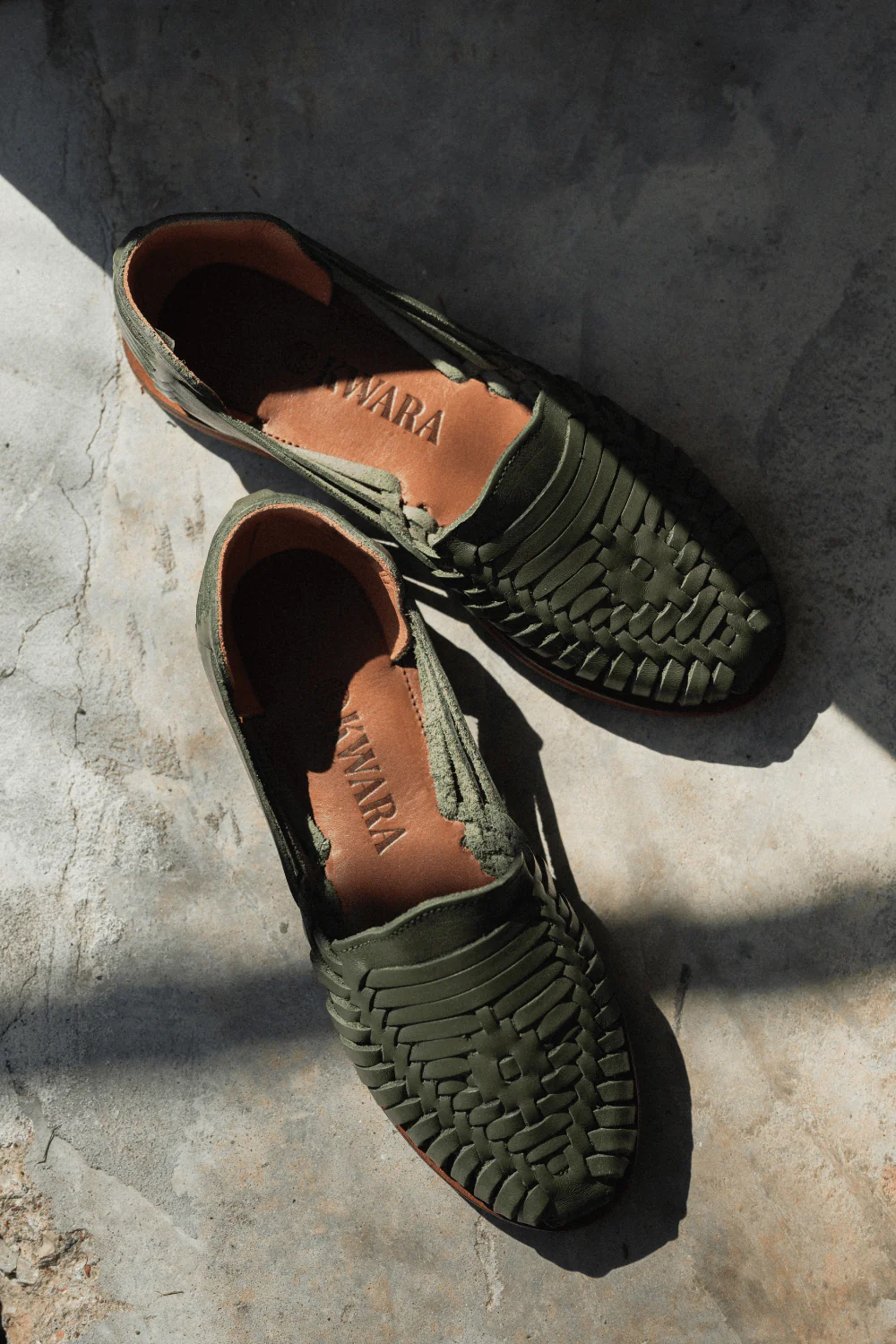 Andy Leather Huaraches - Olive - Image 3
