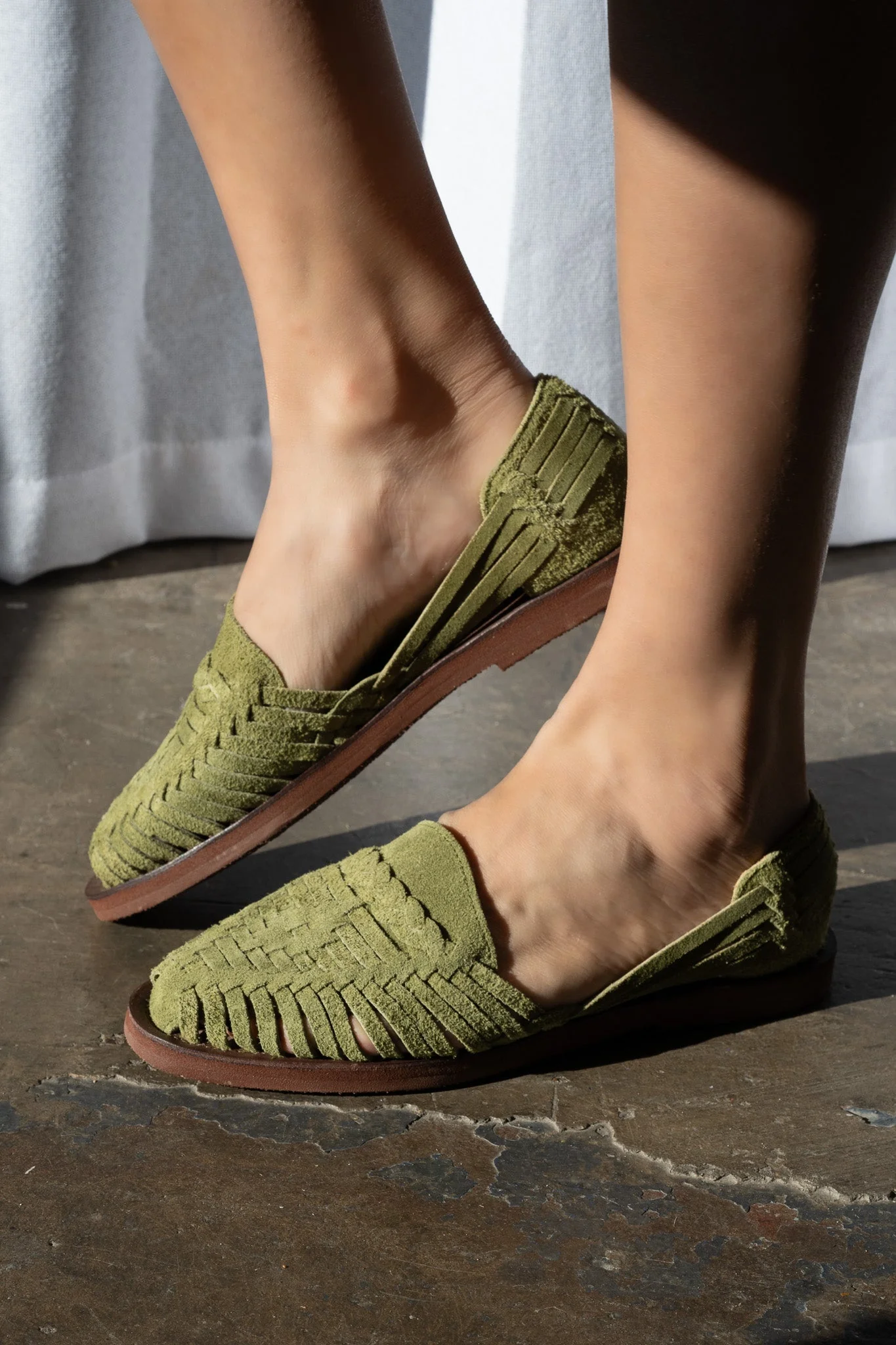 Andy Suede Huaraches - Olive - Image 9