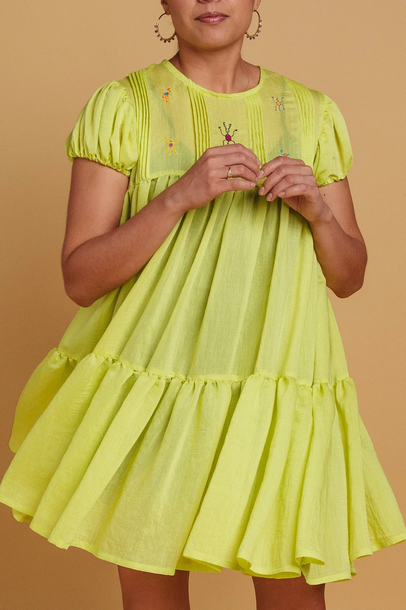 Cadena Mini Dress - Chartreuse - Image 4
