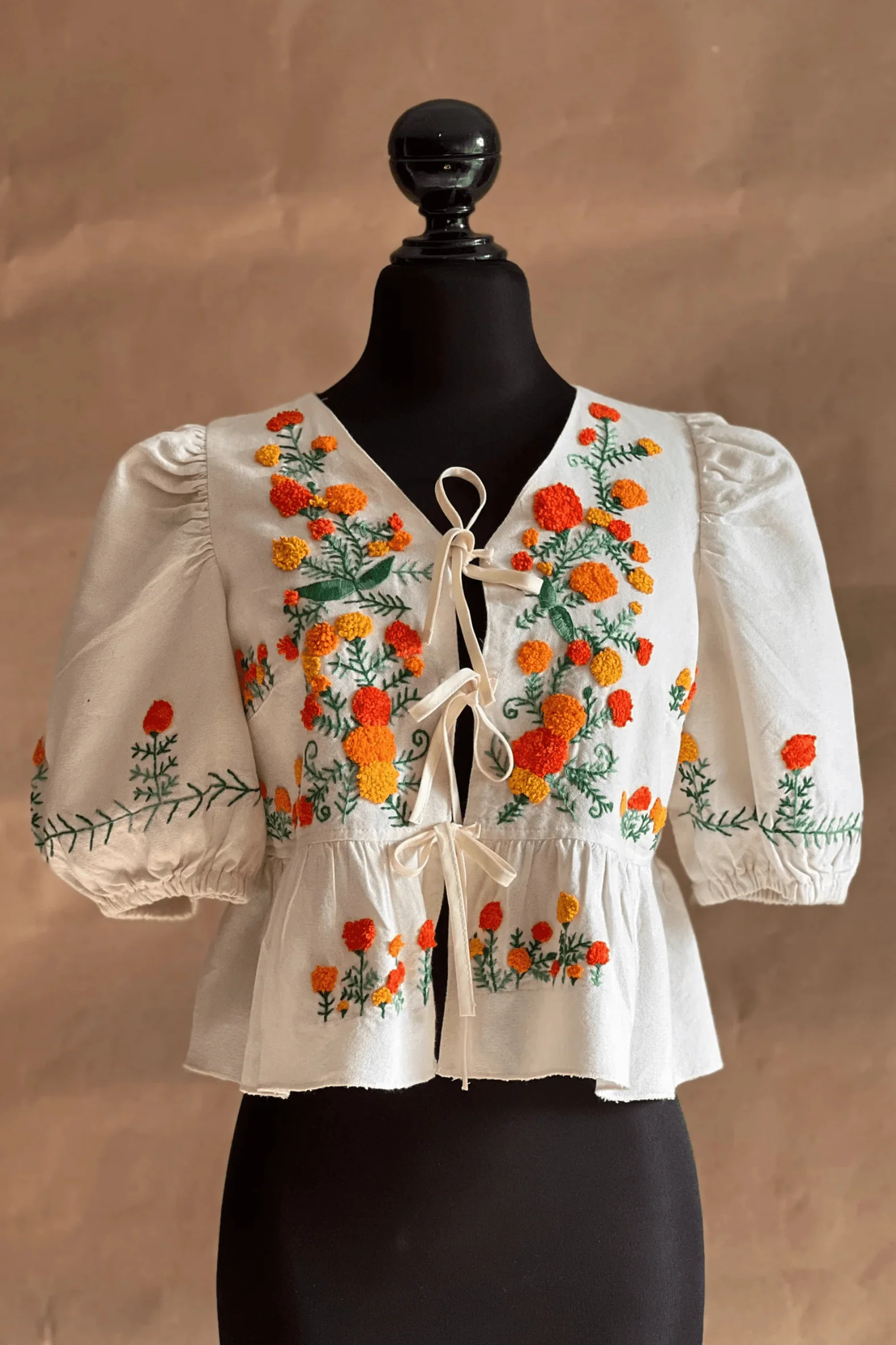 Cempasúchil Top - White