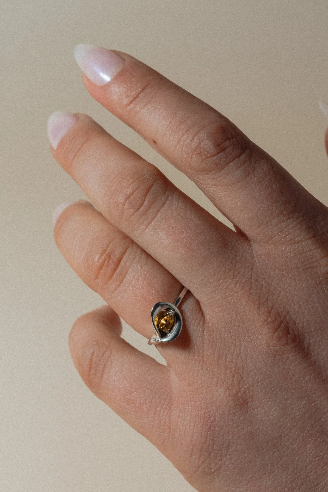 Citrine Calla Lily 14K Ring - Image 2