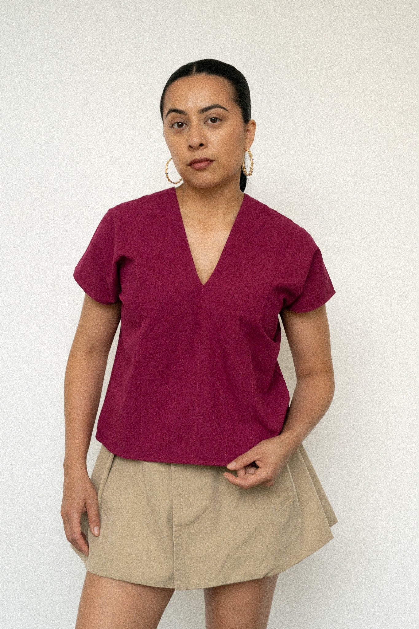 Crop Huipil Betaza - Fuchsia - Image 3