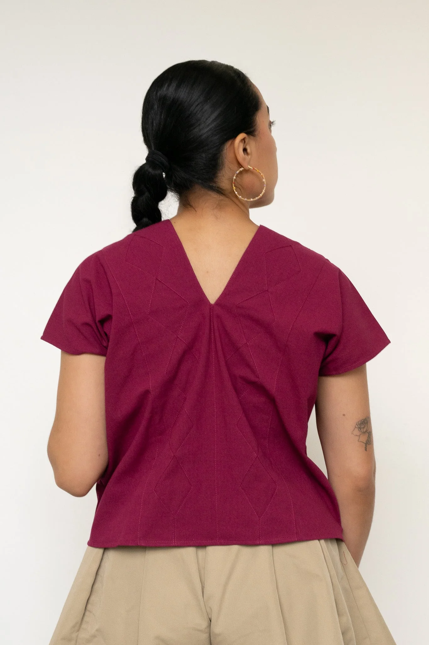 Crop Huipil Betaza - Fuchsia - Image 4