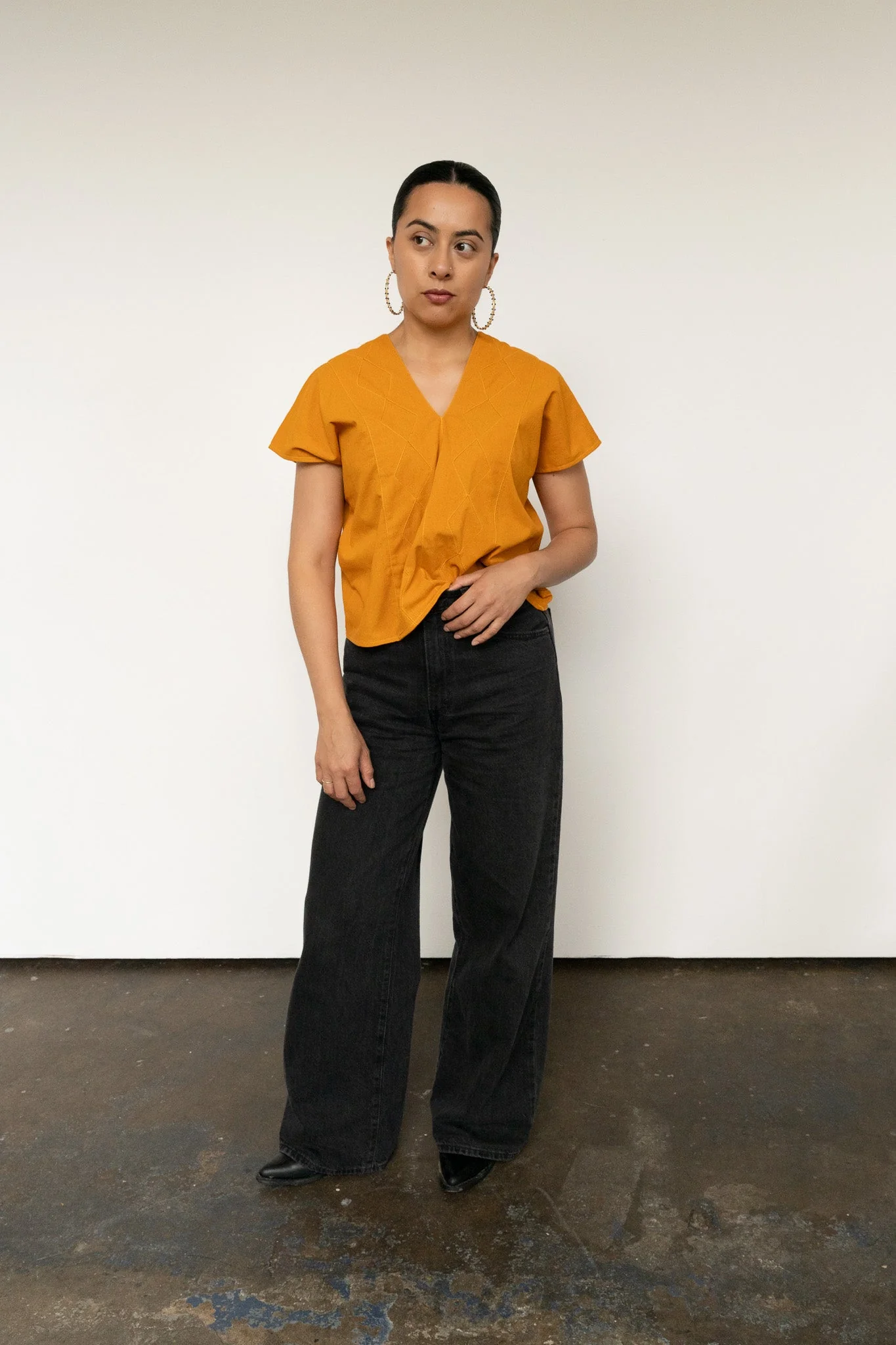 Crop Huipil Betaza - Mustard