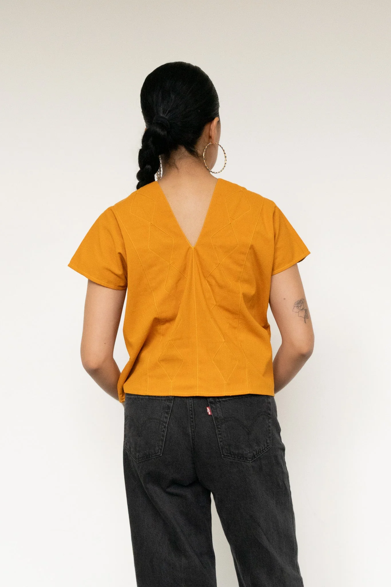 Crop Huipil Betaza - Mustard - Image 4