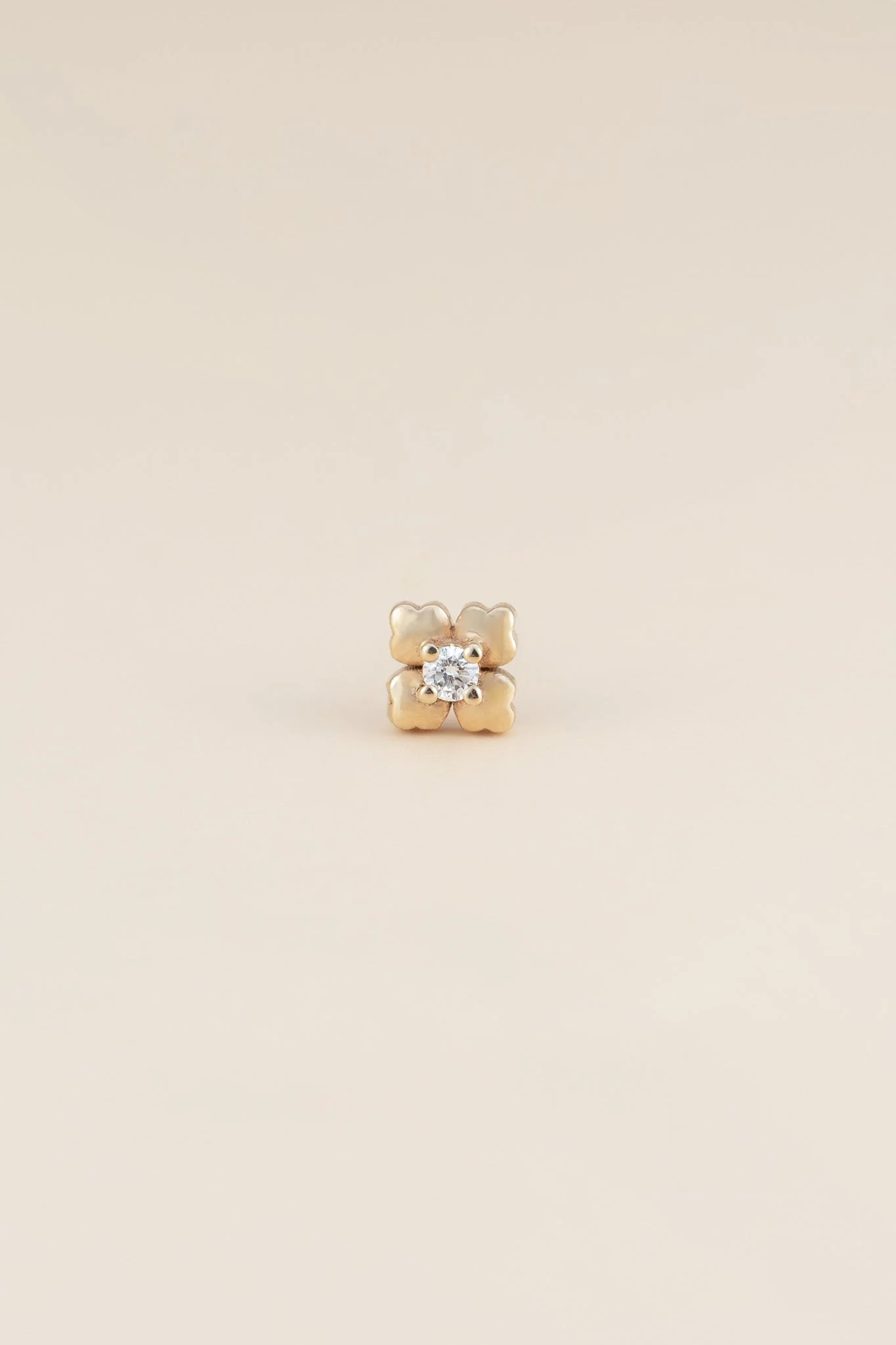 14K Diamond Mini Clover Studs