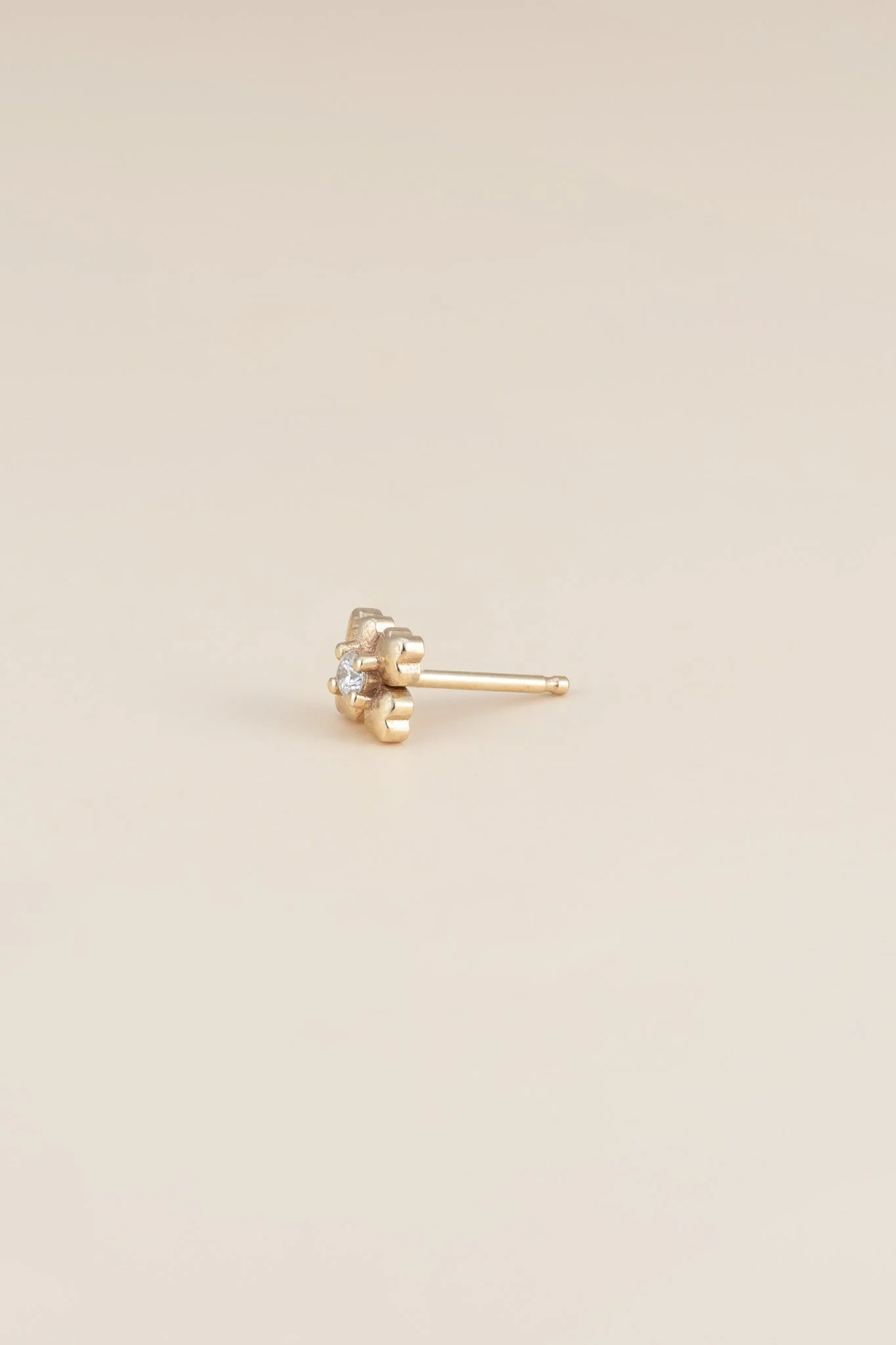 14K Diamond Mini Clover Studs - Image 3
