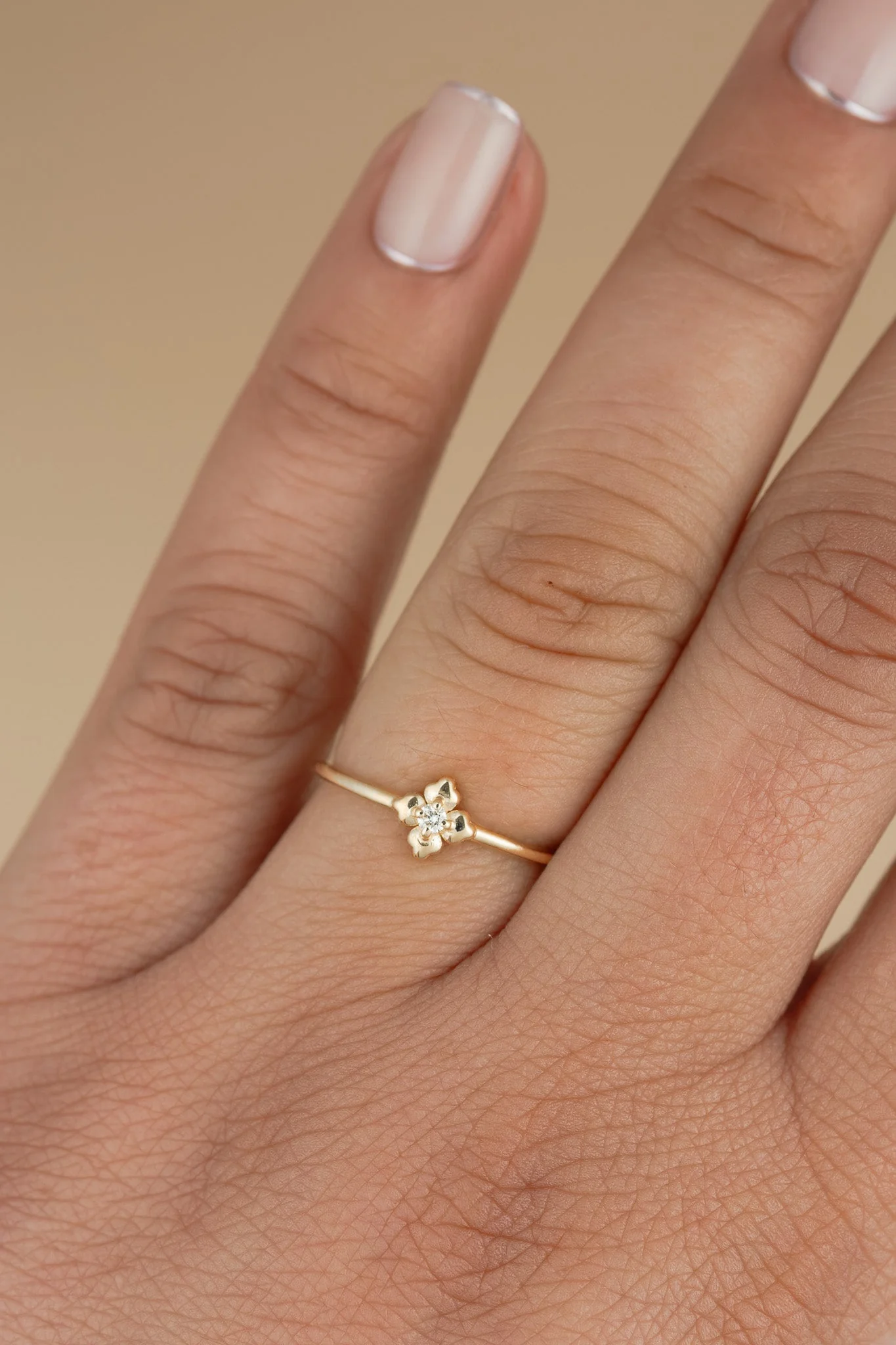 Diamond Mini Clover Talavera Ring - Image 3